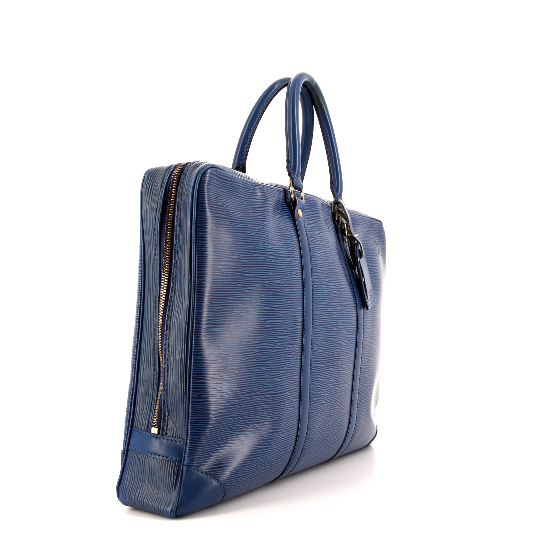 Louis Vuitton Porte documents Voyage briefcase in blue epi leather