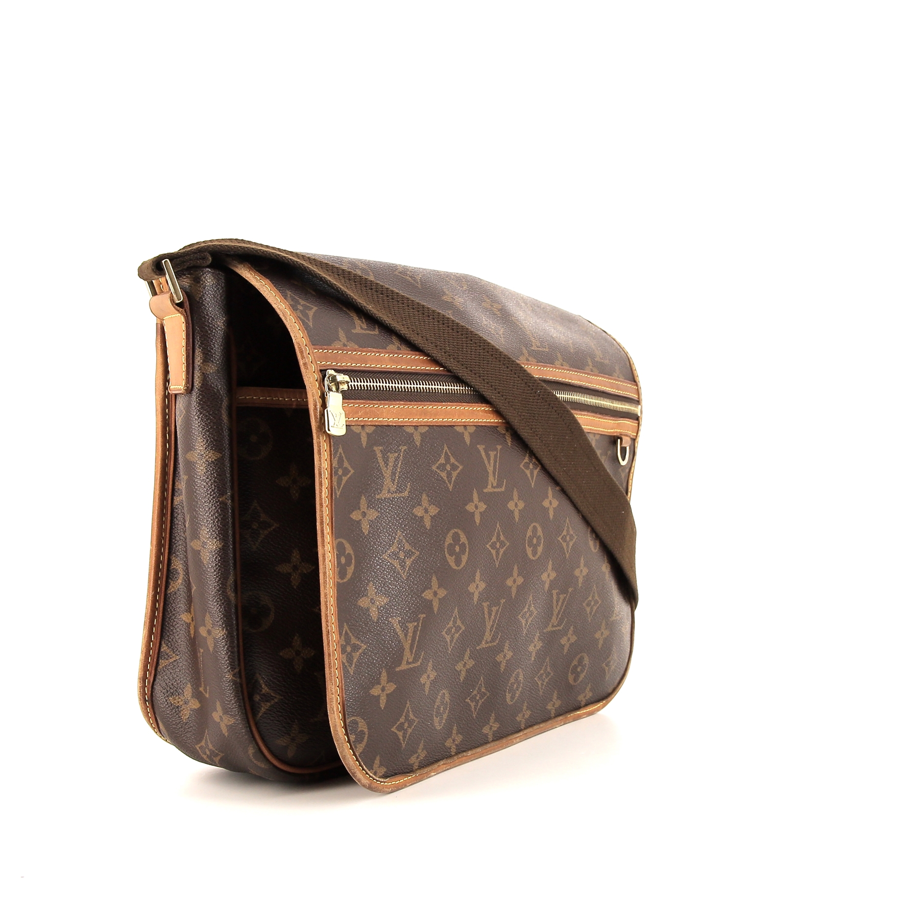 Louis Vuitton Messenger shoulder bag in brown monogram canvas and natural leather