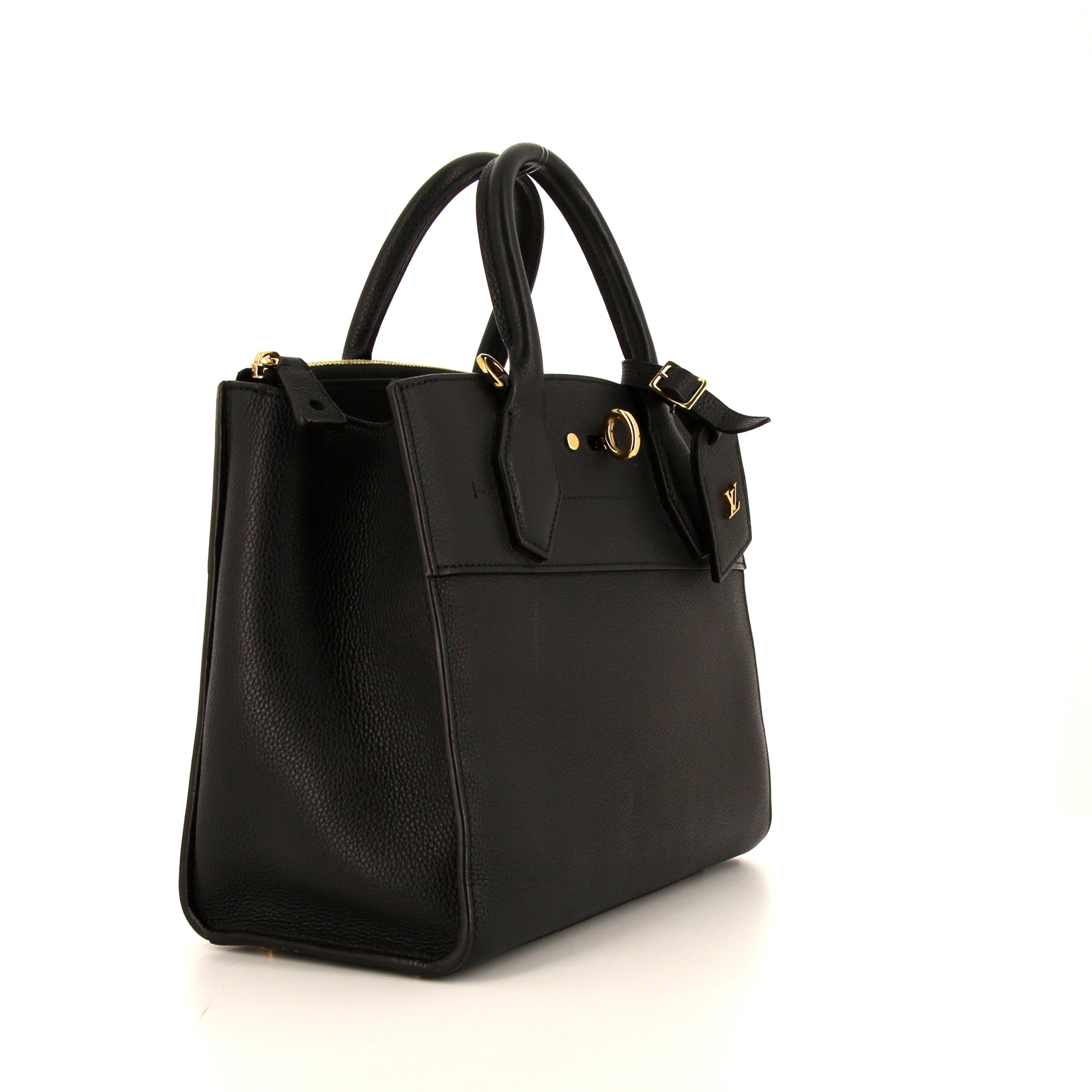 Louis Vuitton City Steamer small model handbag in black grained leather