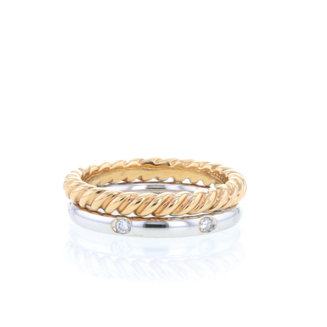 Milano Ring In White Gold, Pink Gold And Diamonds