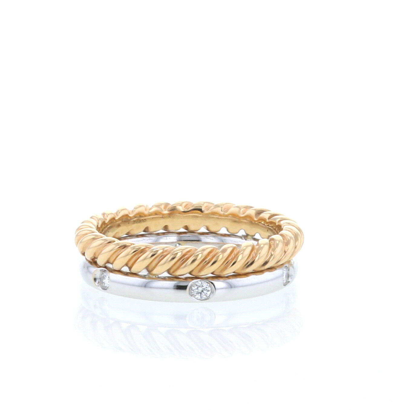 Milano Ring In White Gold, Pink Gold And Diamonds