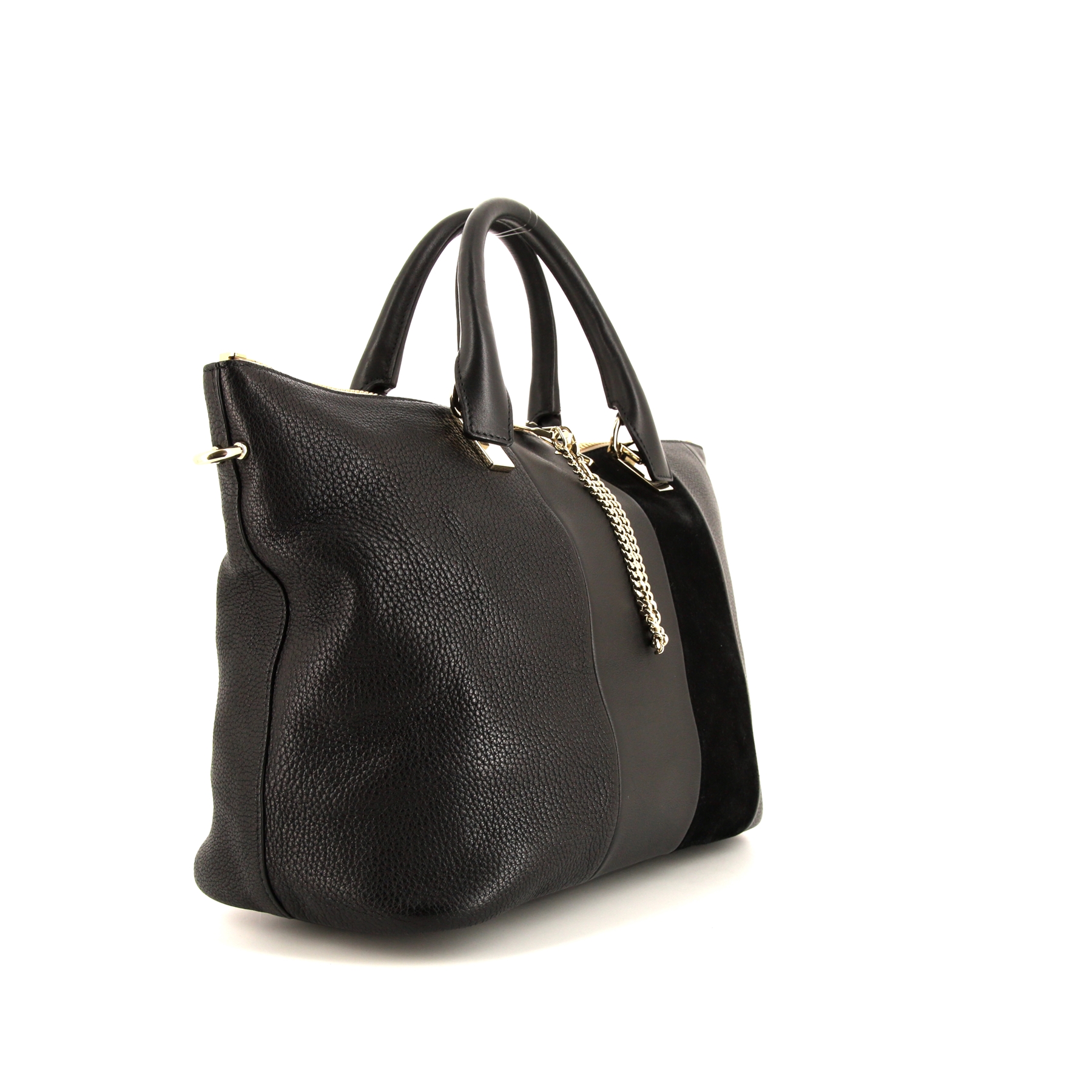 Bolso Cabás Chloé Baylee en cuero negro y ante negro