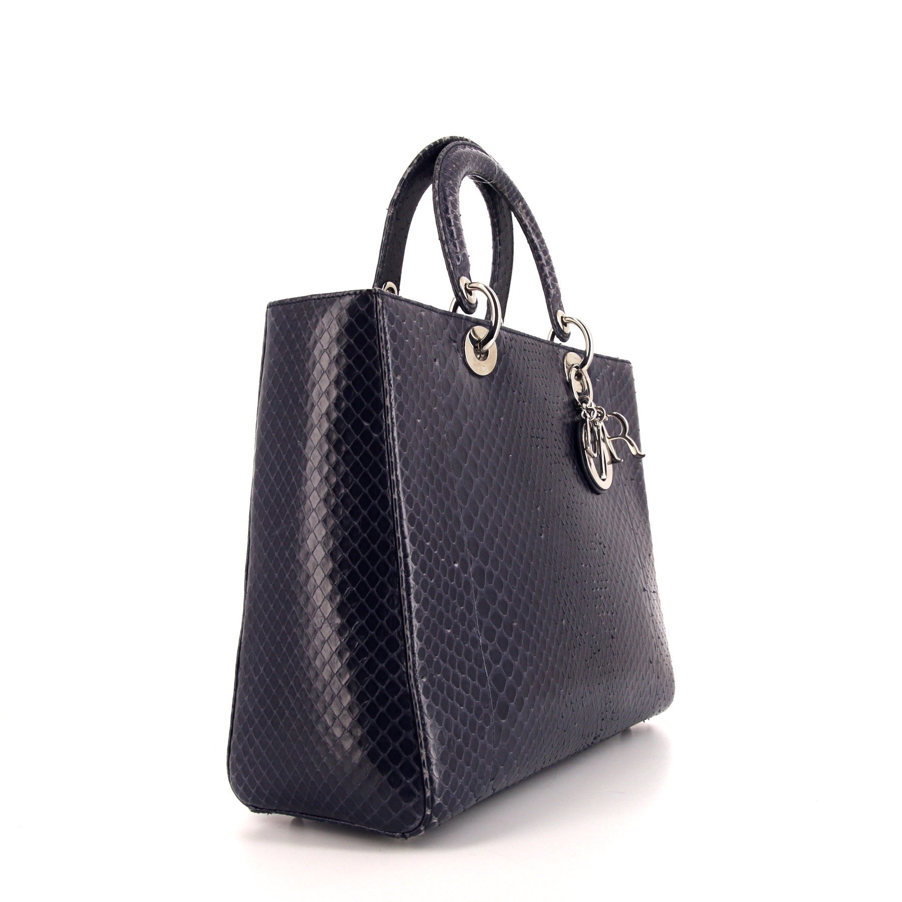 Dior  Lady Dior large model  handbag  in blue python
