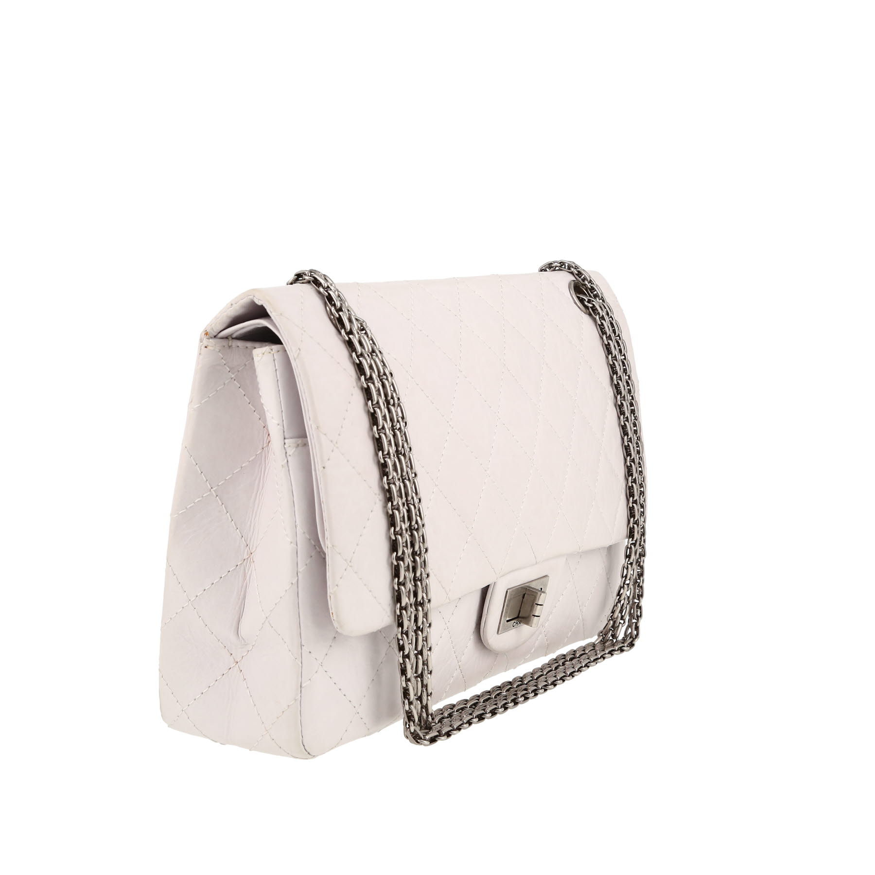 Borsa Chanel 2.55 in pelle trapuntata bianca