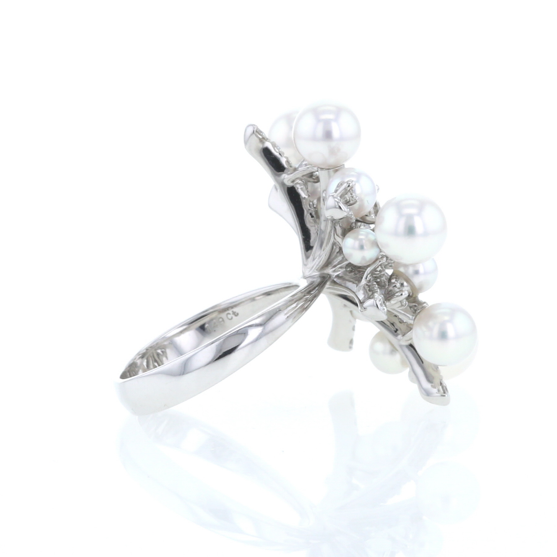 Bague Mikimoto A World of Creativity en or blanc, perles de culture Akoya et diamants