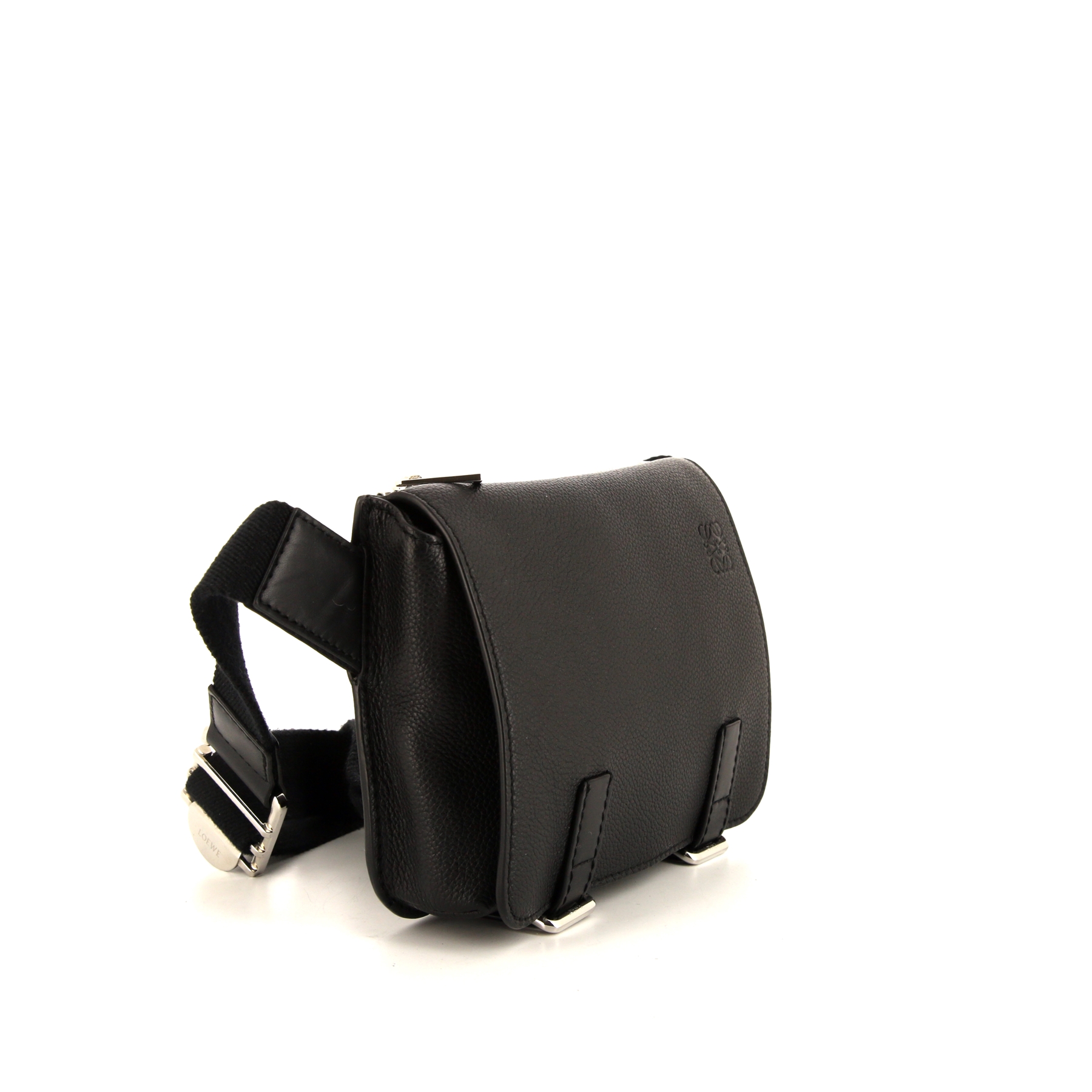 Loewe Military bumbag clutch-belt in black grained leather
