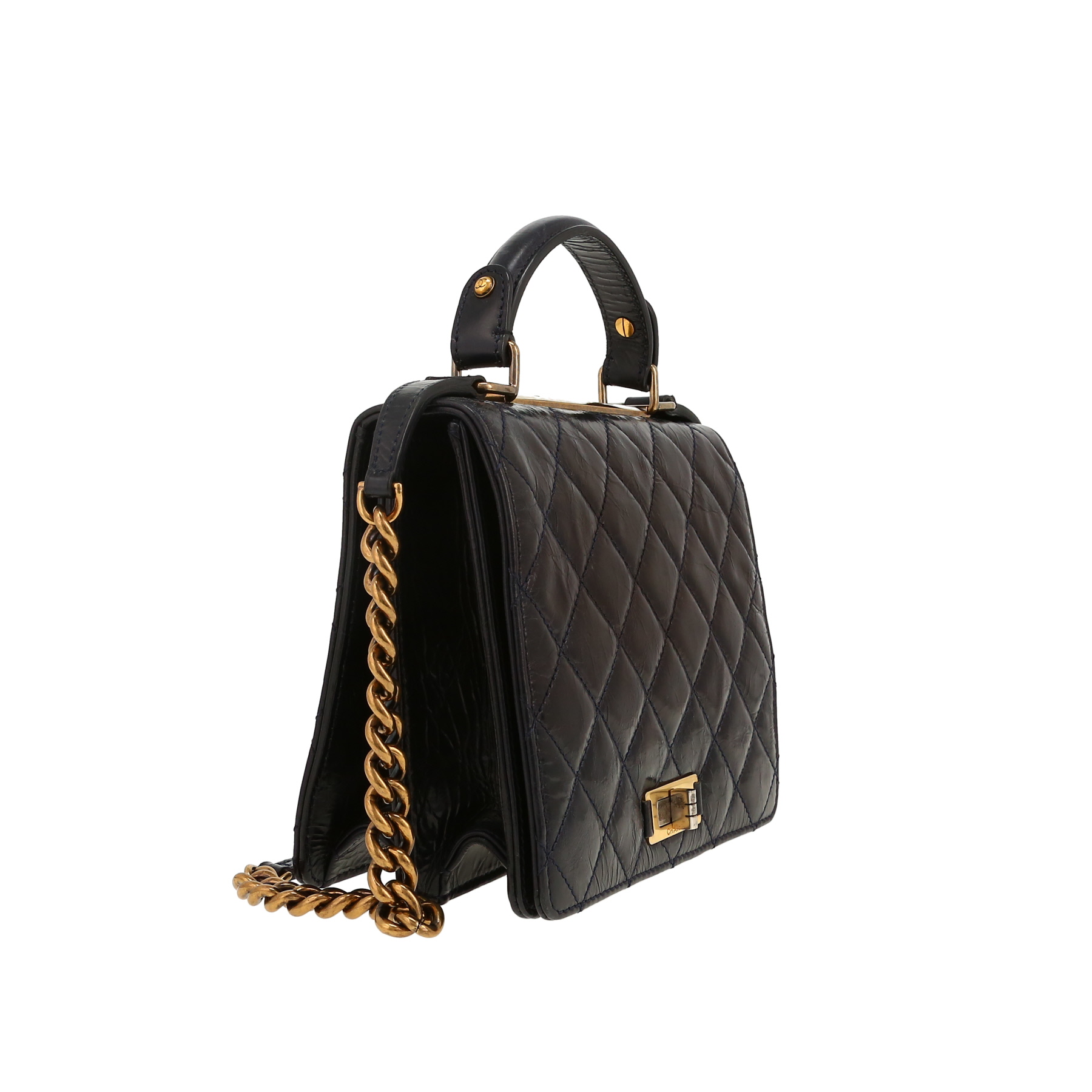 Sac à main Chanel  Rita en cuir matelassé bleu