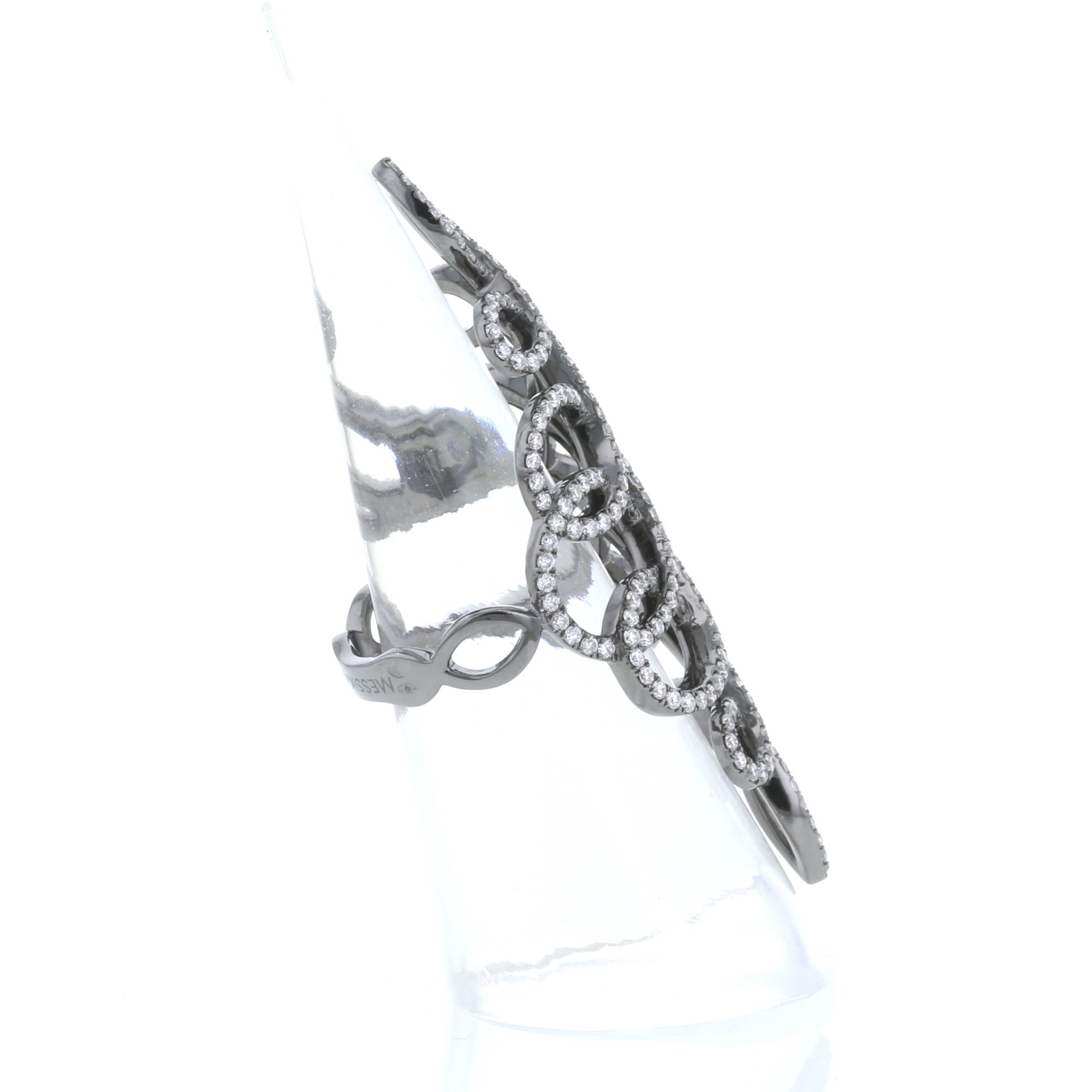 Messika Promess large model ring in blackened gold and diamonds