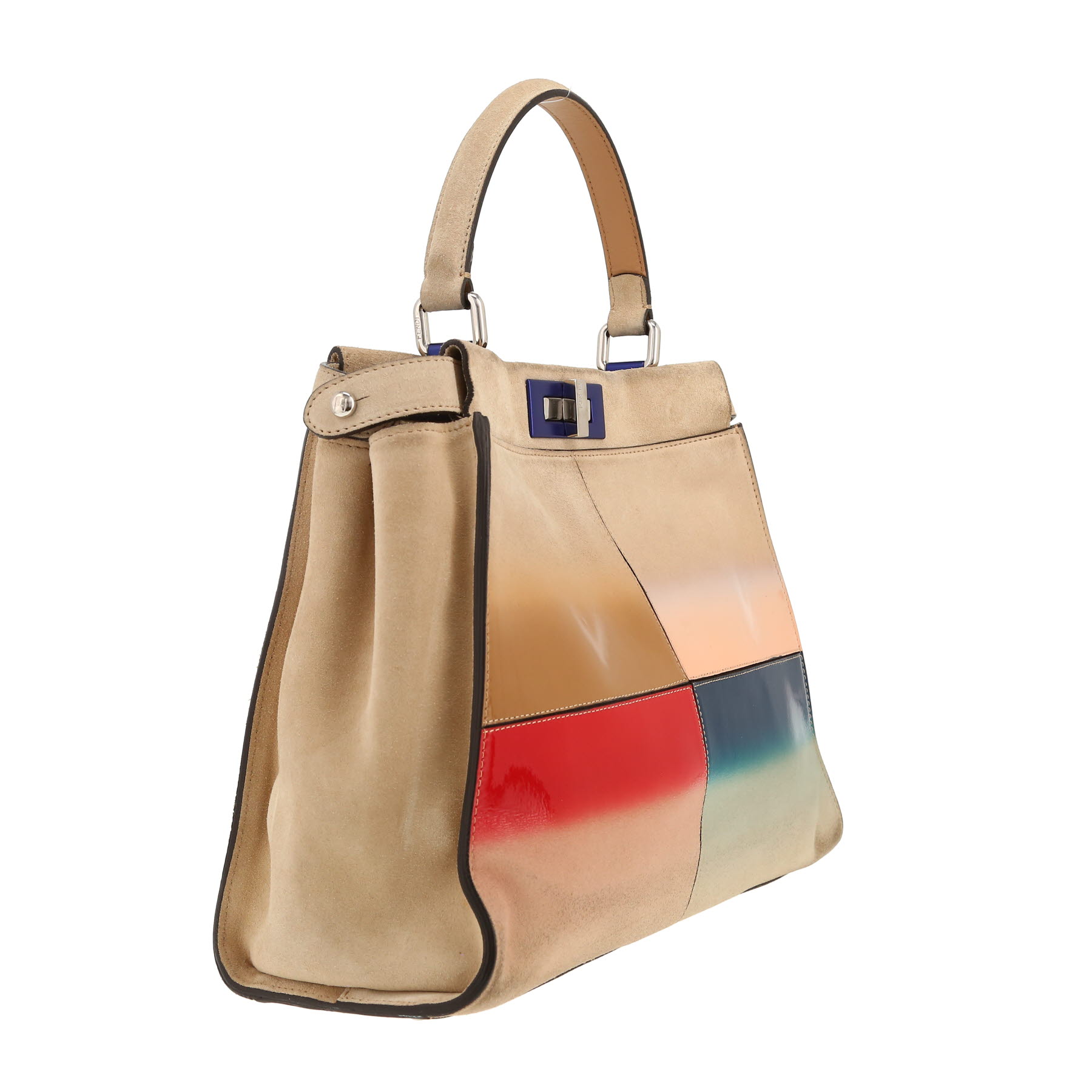 Borsa Fendi  Peekaboo modello medio  in camoscio beige