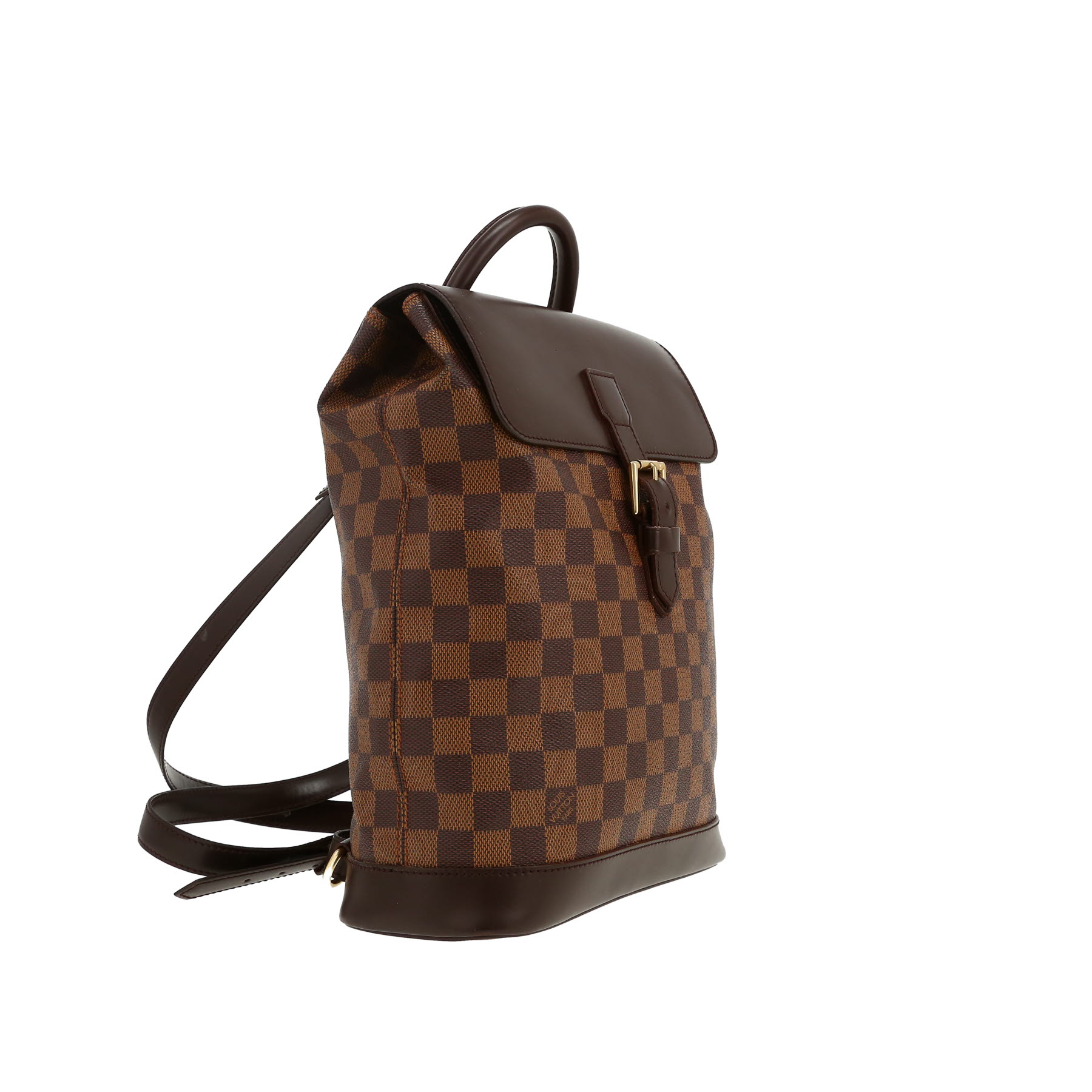 Louis Vuitton Soho backpack in ebene damier canvas and brown leather