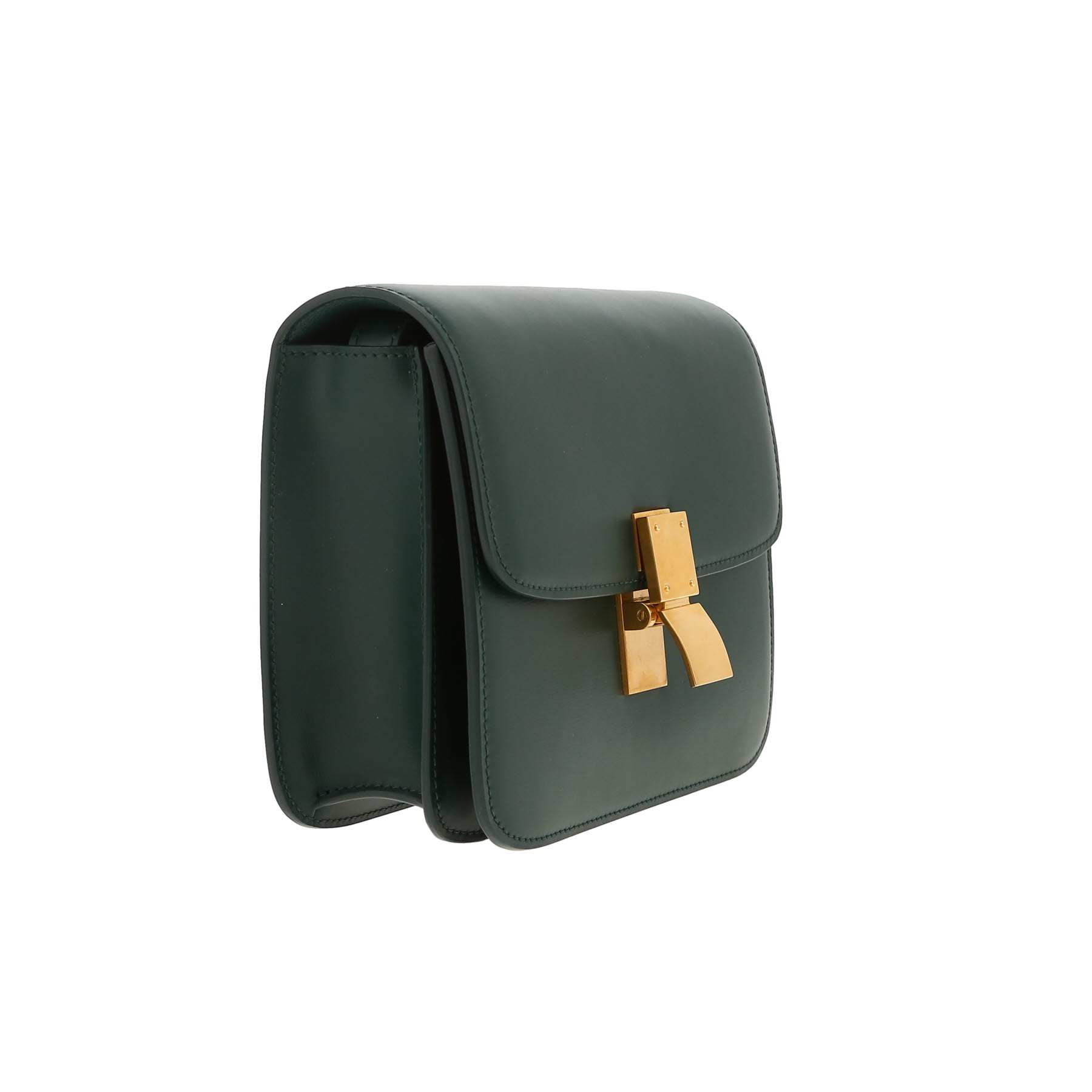 Celine Classic Box Teen shoulder bag in green box leather