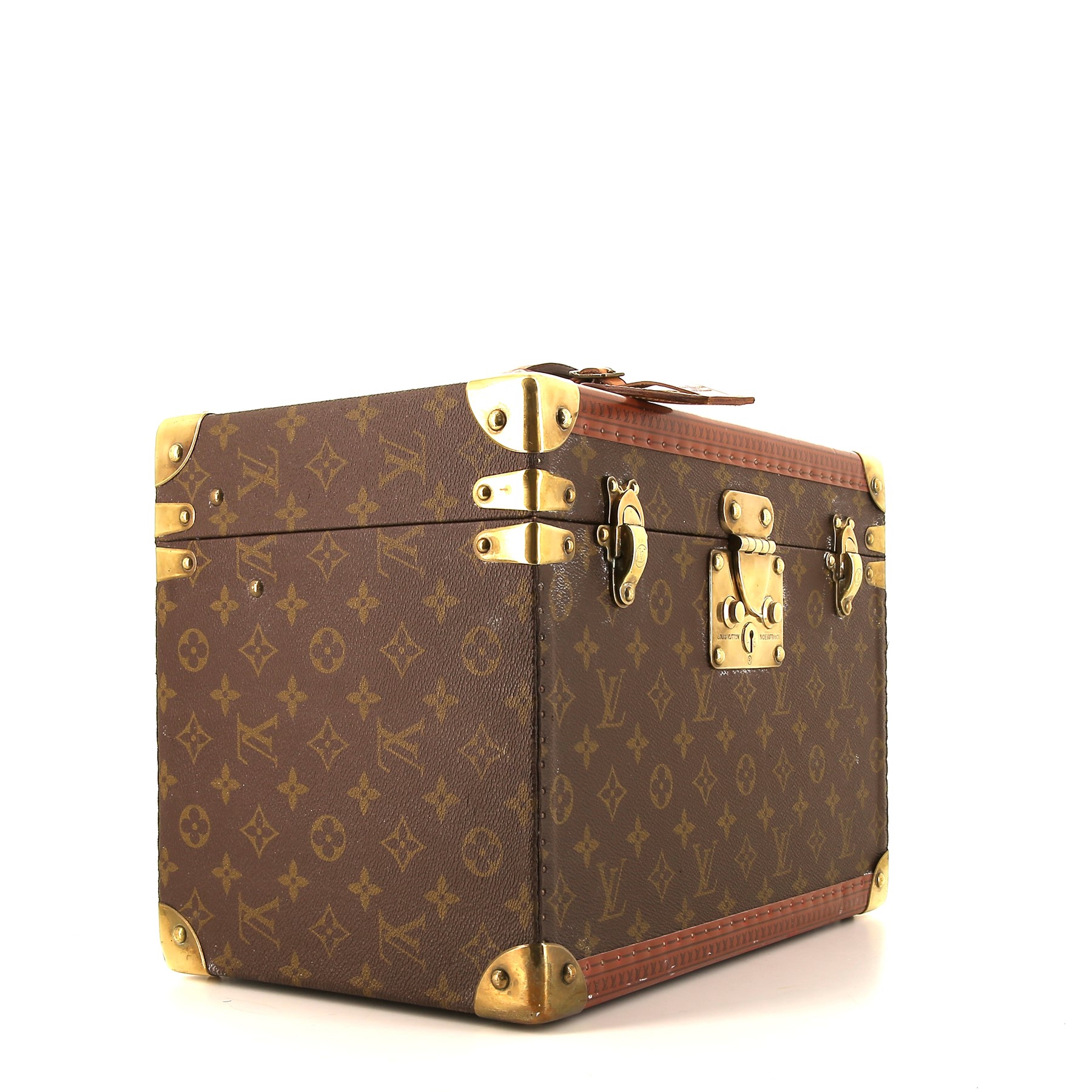 Louis Vuitton Boîte à flacons vanity case in brown monogram canvas and brown lozine (vulcanised fibre)