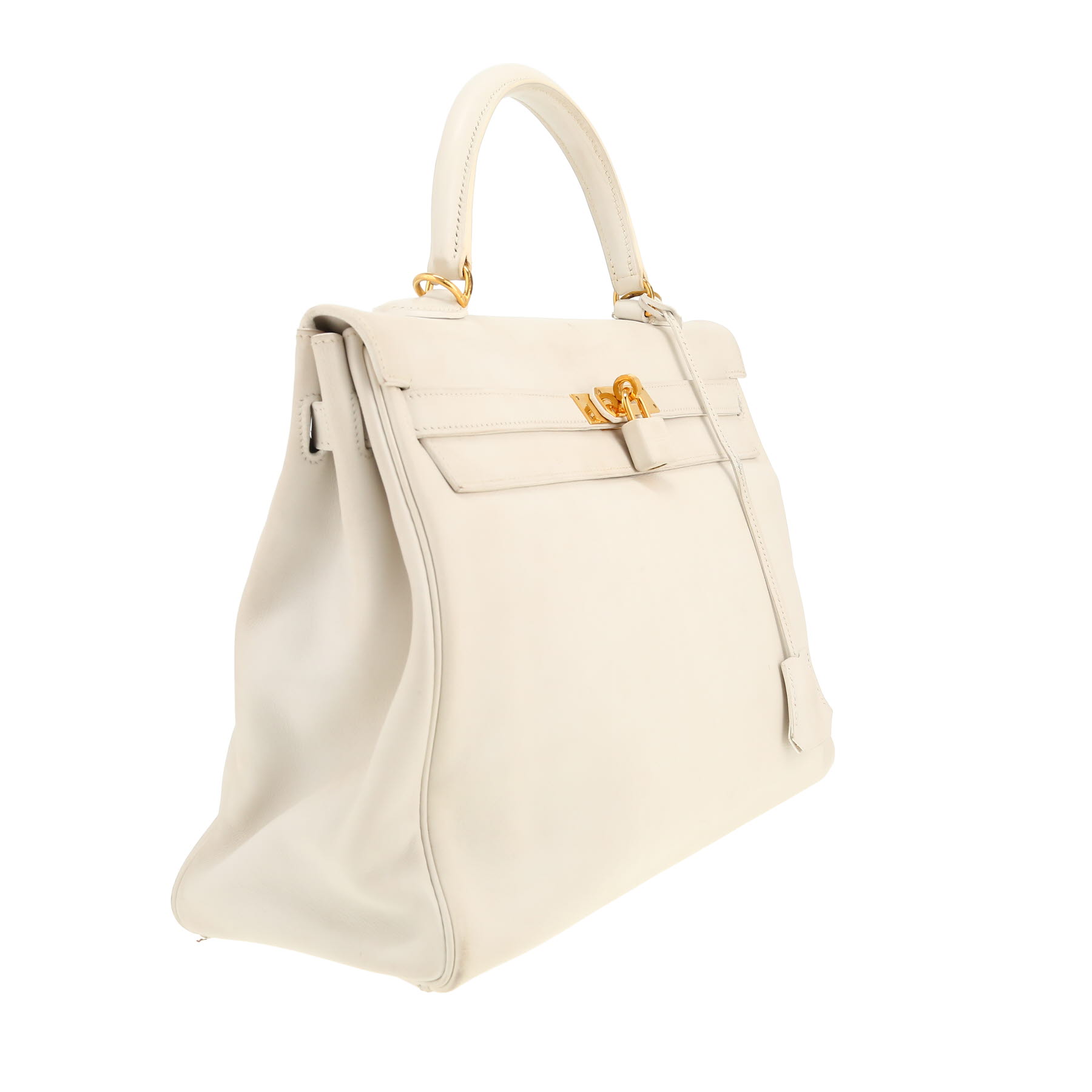 Hermes Kelly 35 cm handbag in white Swift leather