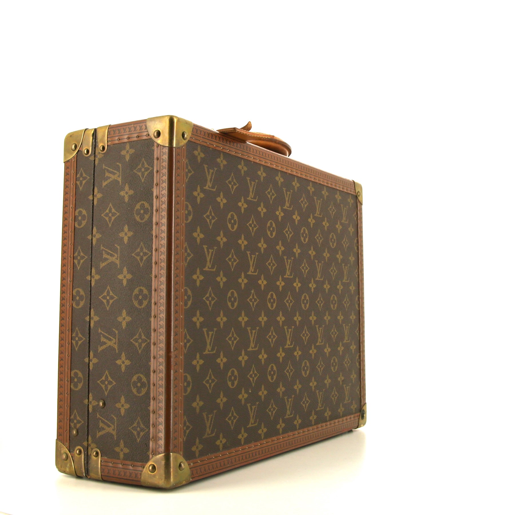 Louis Vuitton Cotteville suitcase in brown monogram canvas and natural leather