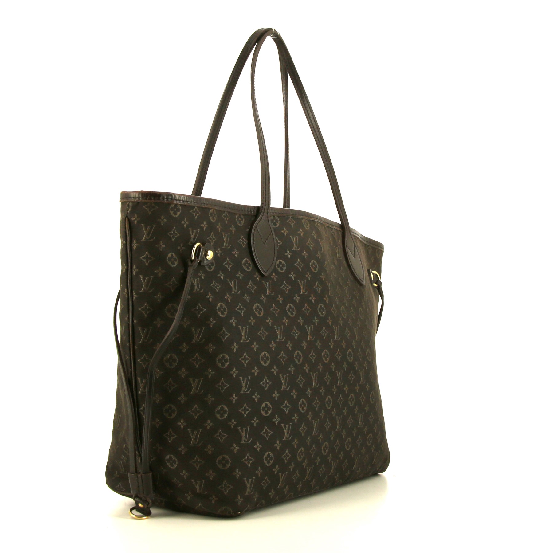 Louis Vuitton  Neverfull medium model  shopping bag  in brown monogram canvas Idylle  and brown leather
