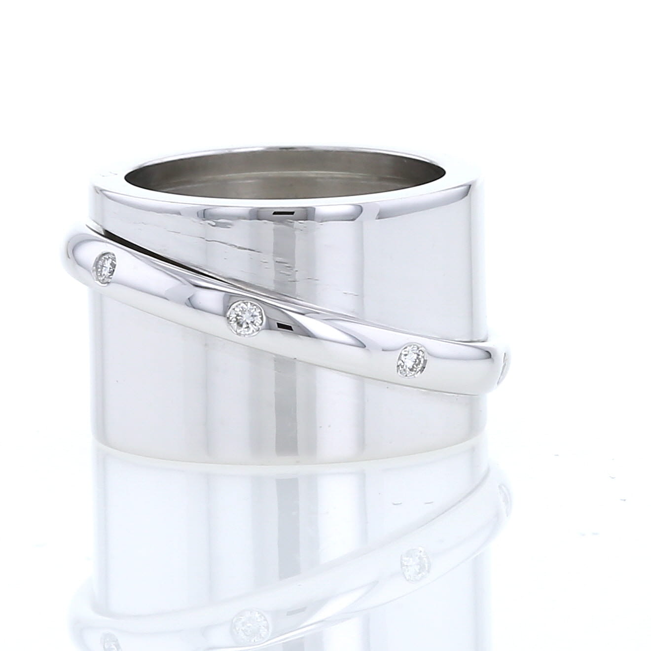 Bague Dinh Van Ariane grand modèle en or blanc et diamants - 360
