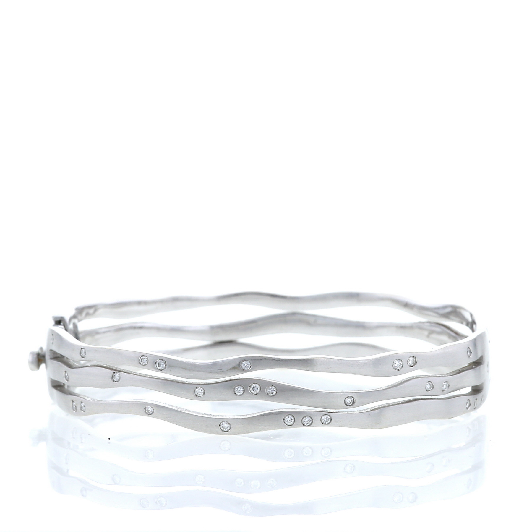 Bracciale a cerchio apribile H. Stern Motion in oro bianco e diamanti - 360