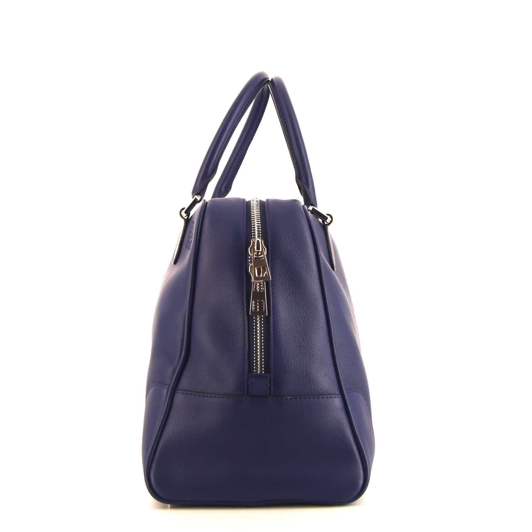Amazona Large Handbag In Navy Blue Leather