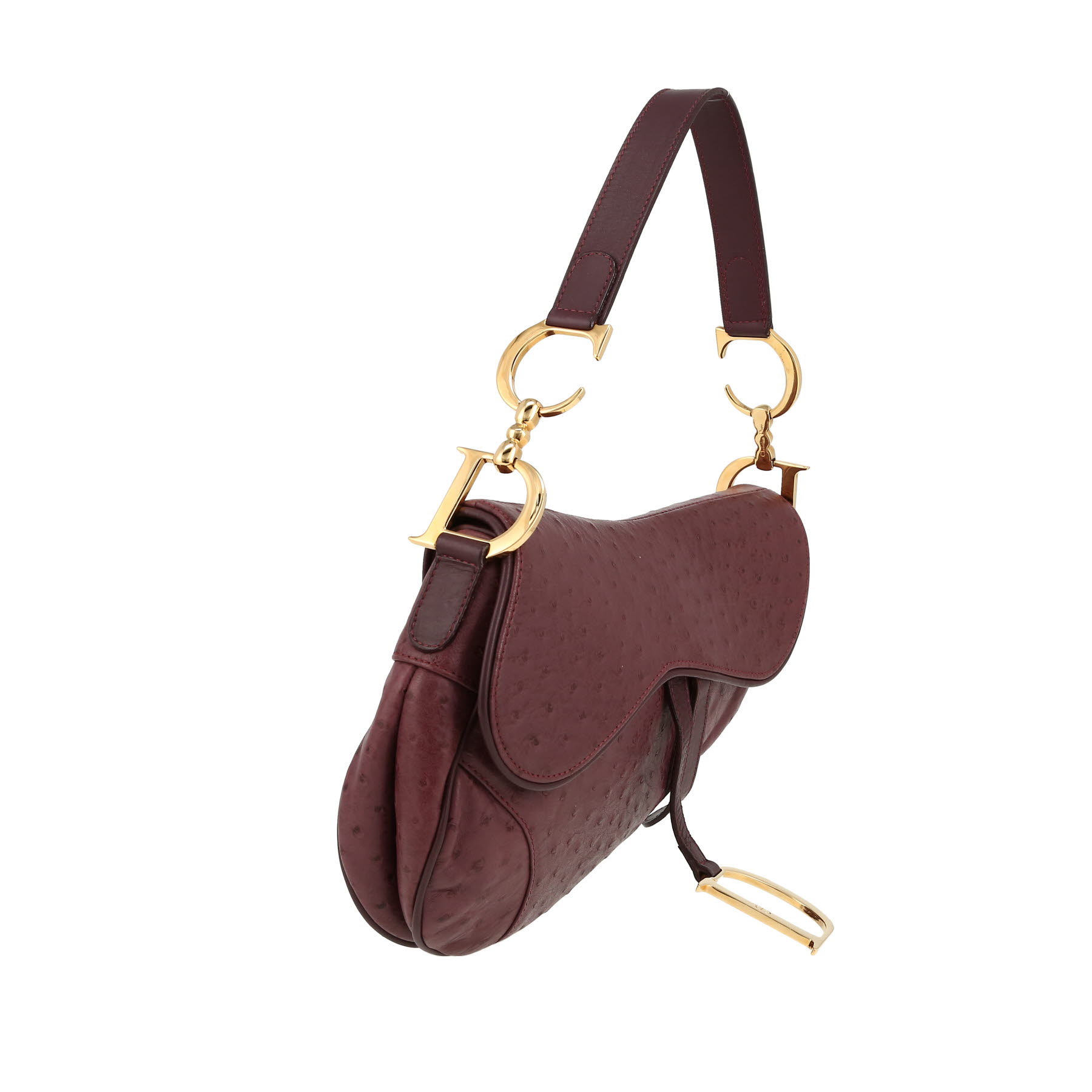 Dior  Saddle handbag  in purple ostrich leather