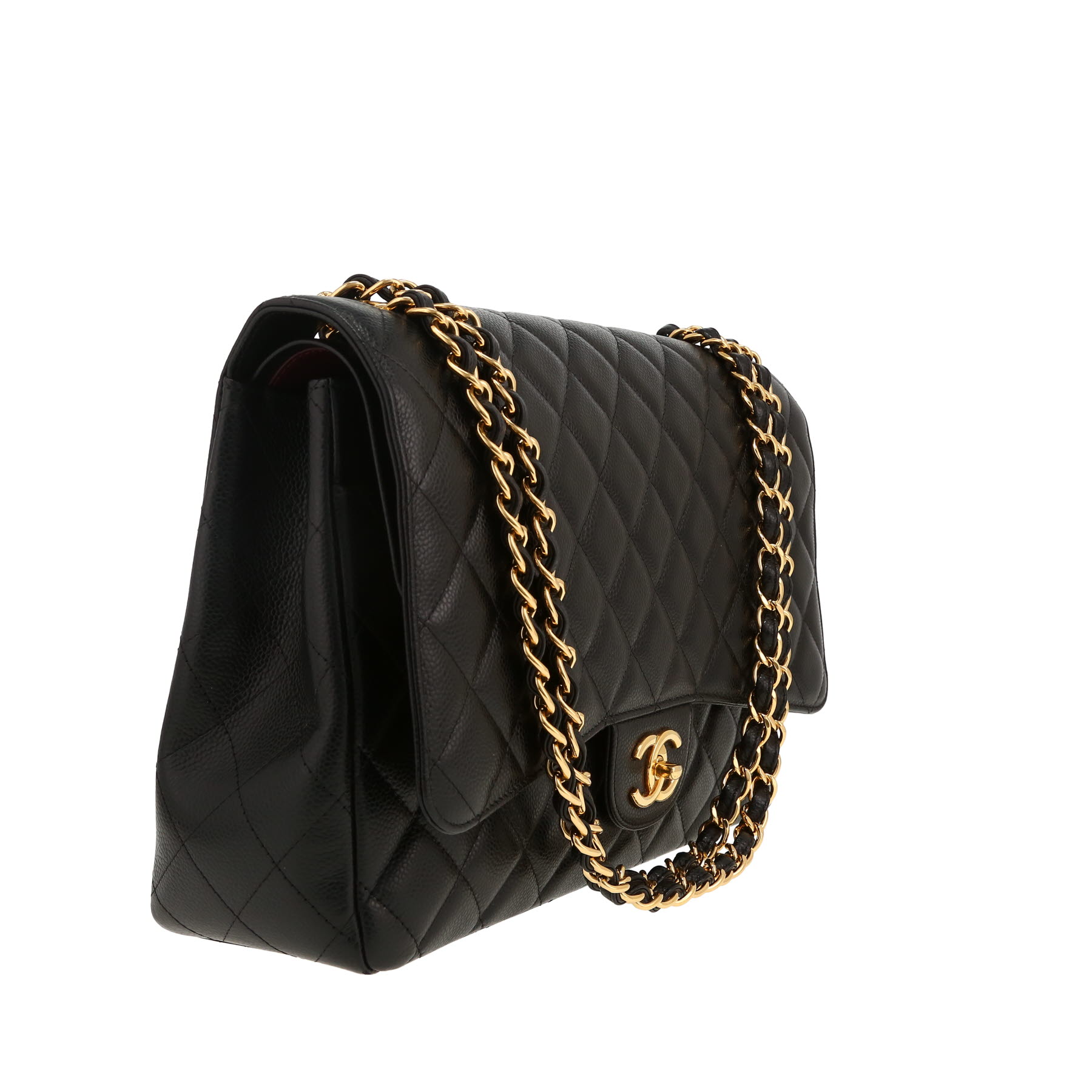 Borsa Chanel  Timeless Maxi Jumbo in pelle trapuntata nera