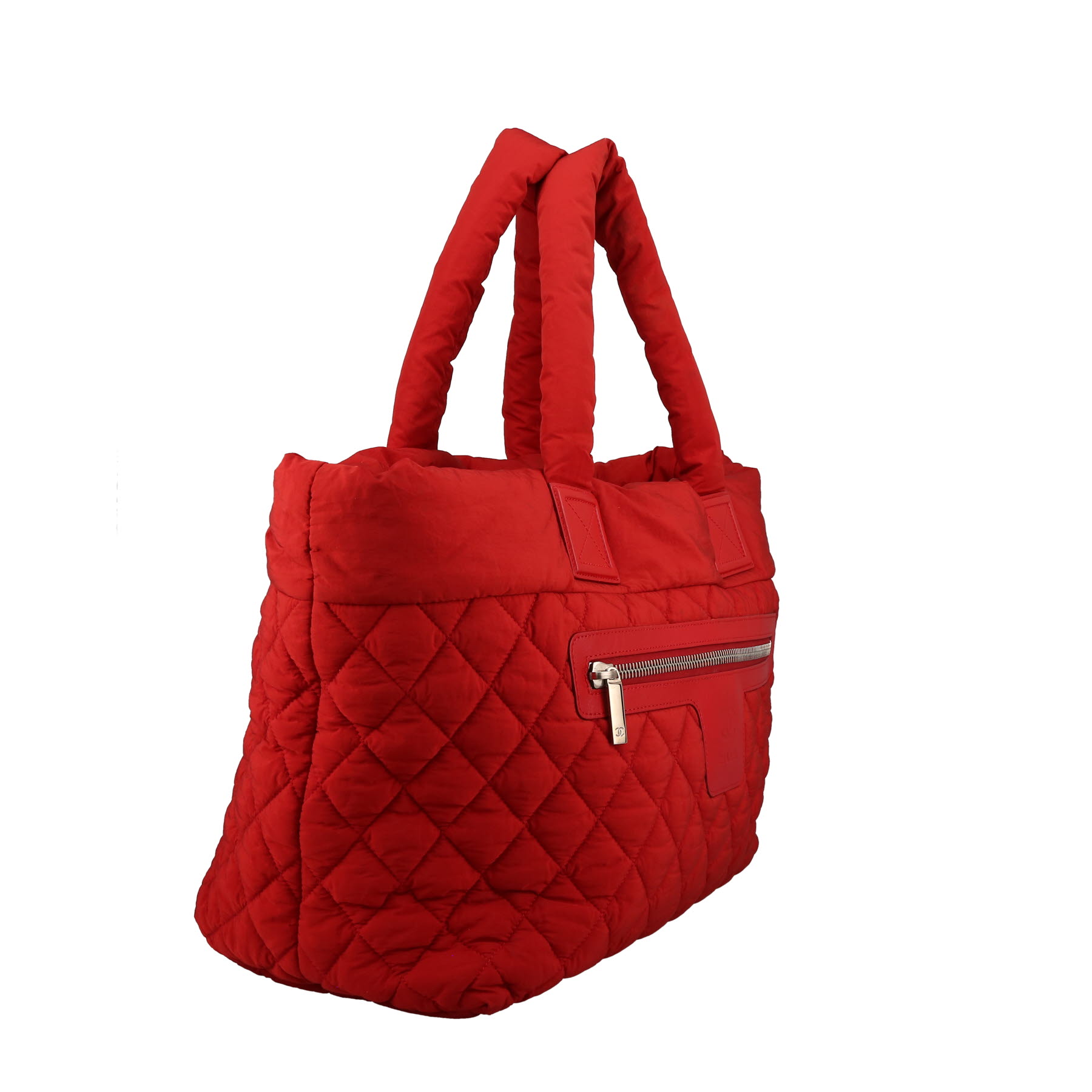 Chanel  Coco Cocoon shopping bag  in red quilted canvas  and red leather