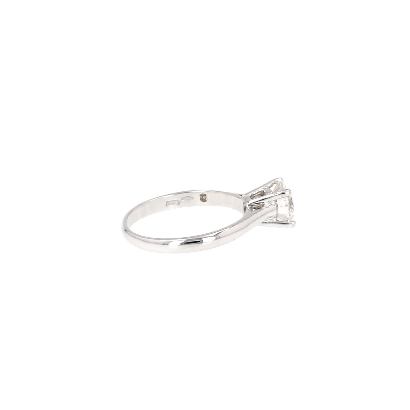 Bague solitaire en or blanc et diamant (1,02 carat)