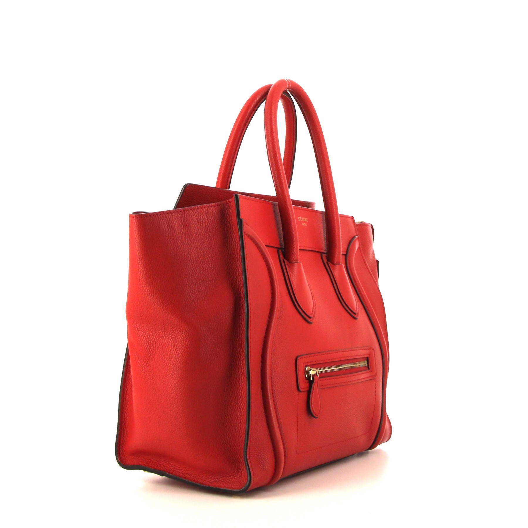 Celine Luggage Mini handbag in red leather