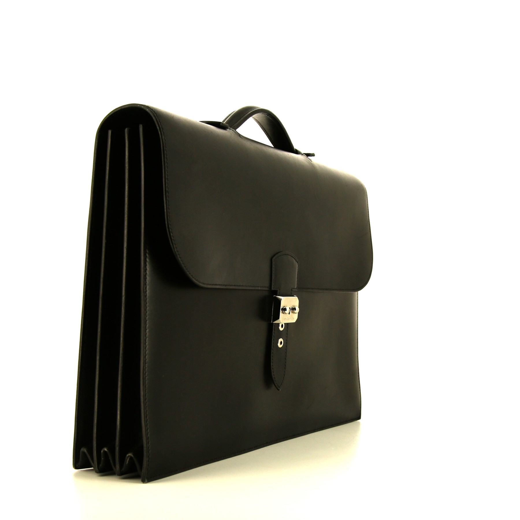 Porta-documentos Hermès Sac à dépêches en cuero box negro