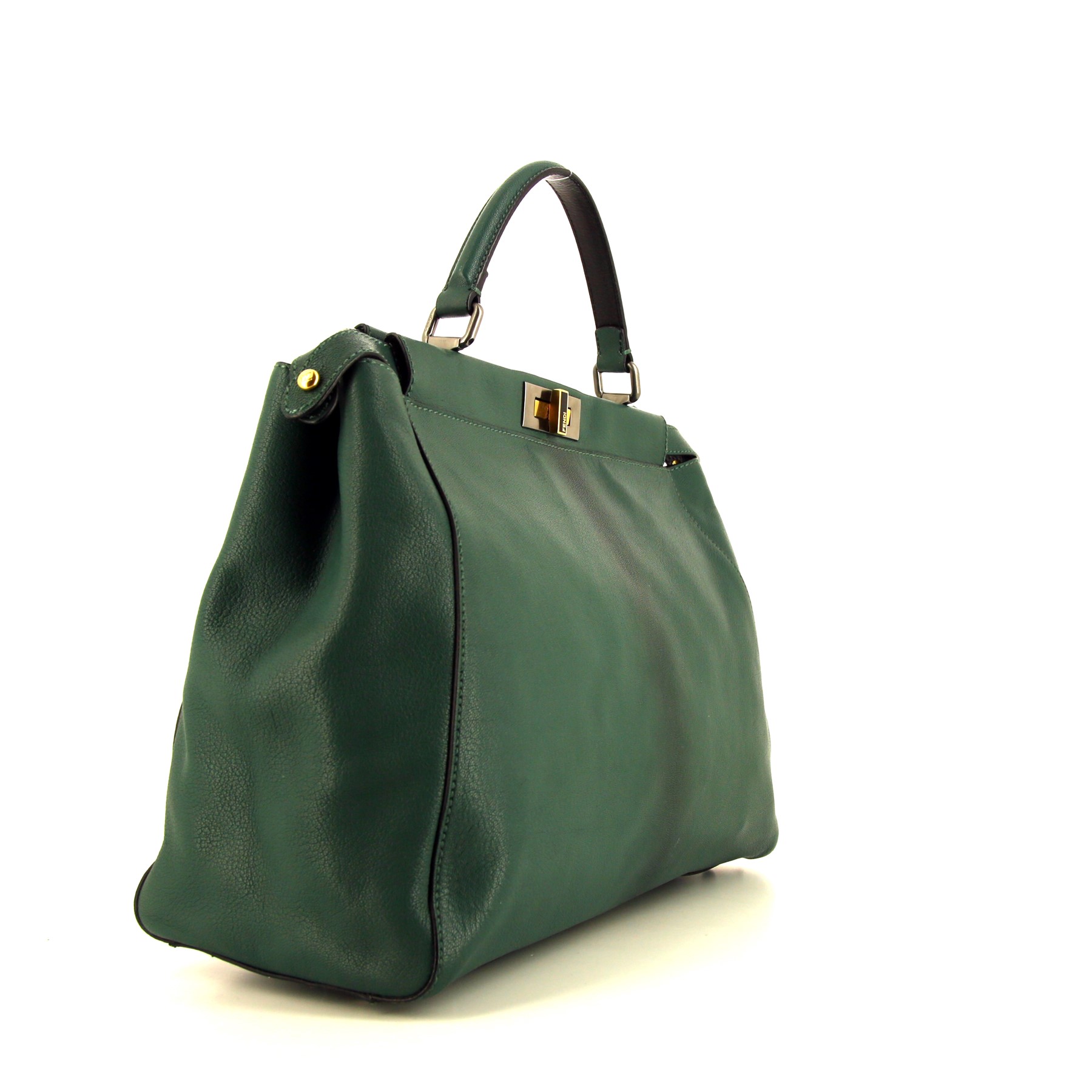 Borsa Fendi Peekaboo modello grande in pelle verde