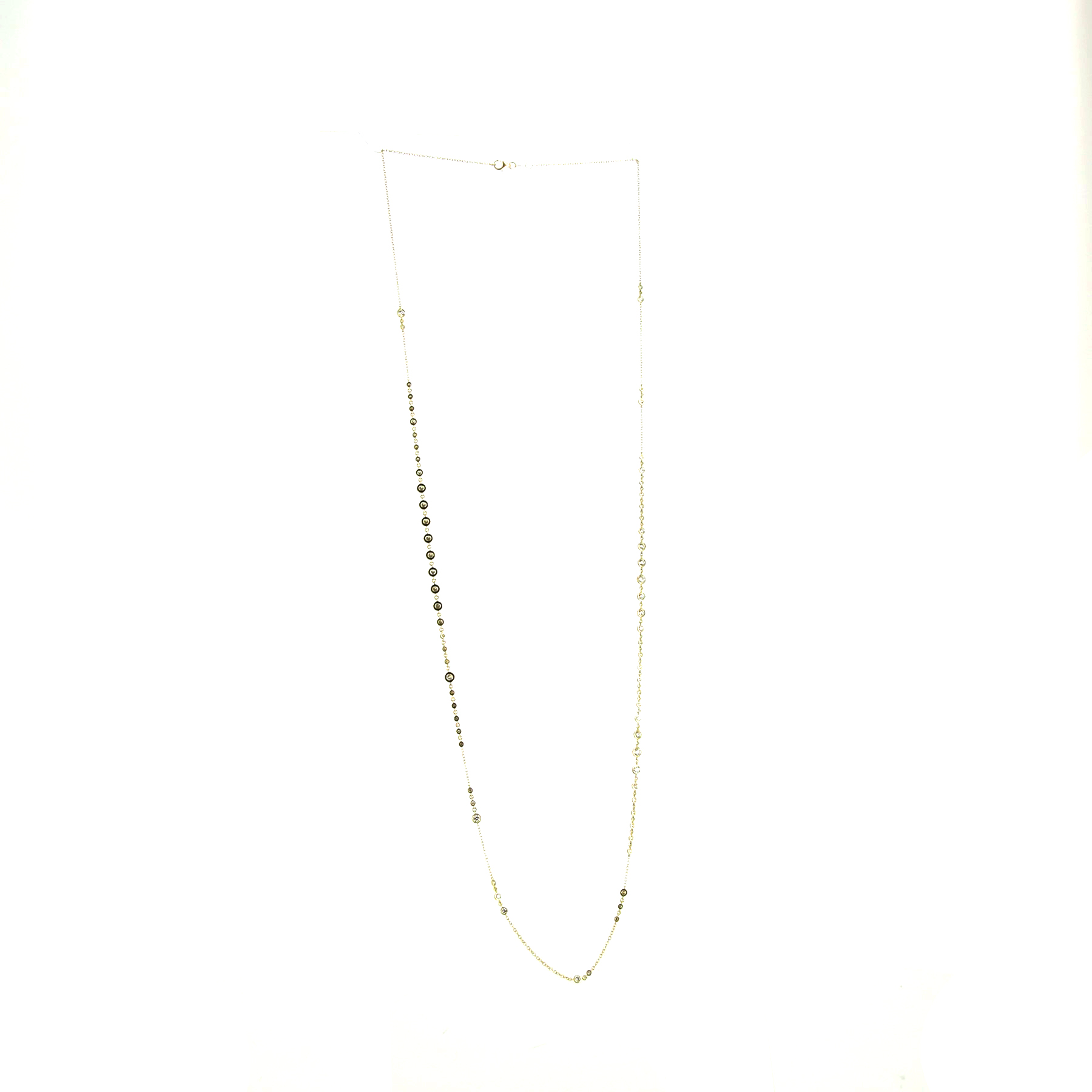 Long necklace in yellow gold and diamonds (3,14 carats)
