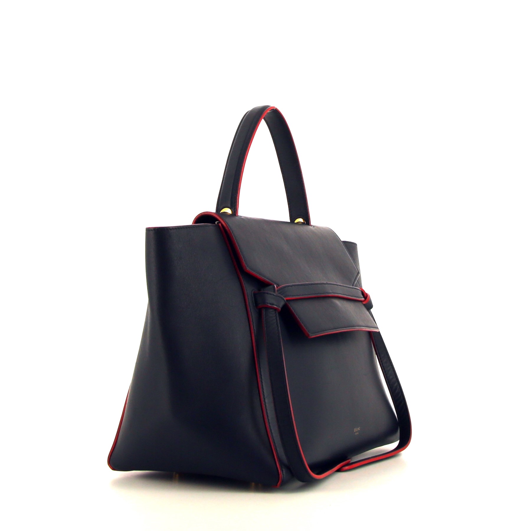 Sac à main Celine  Belt moyen modèle  en cuir bleu-marine