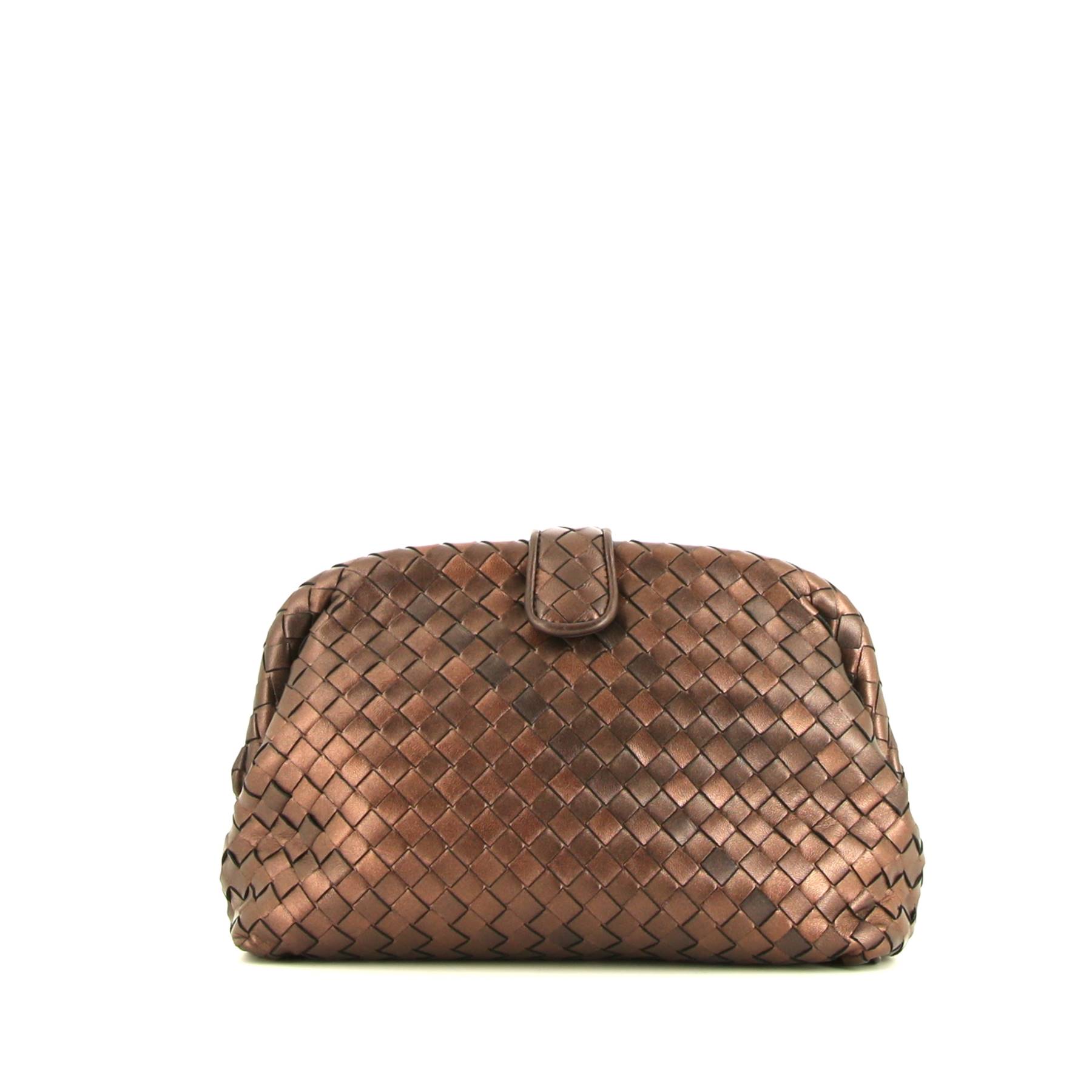 Pouch In Brown Glittering Leather