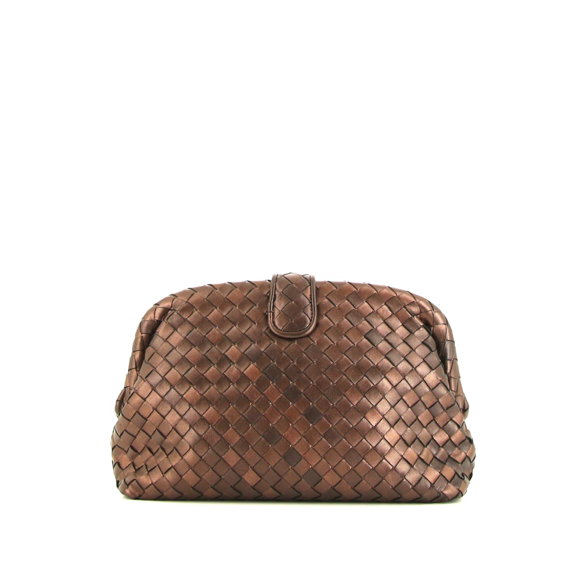 Pouch In Brown Glittering Leather