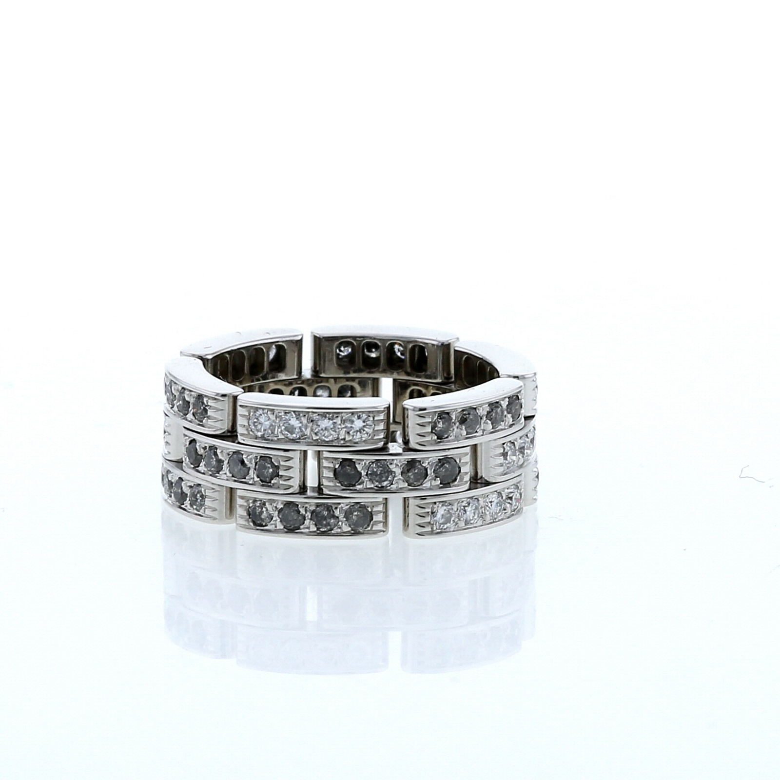 Flexible Cartier Maillon Panthère ring in white gold, diamonds and diamonds