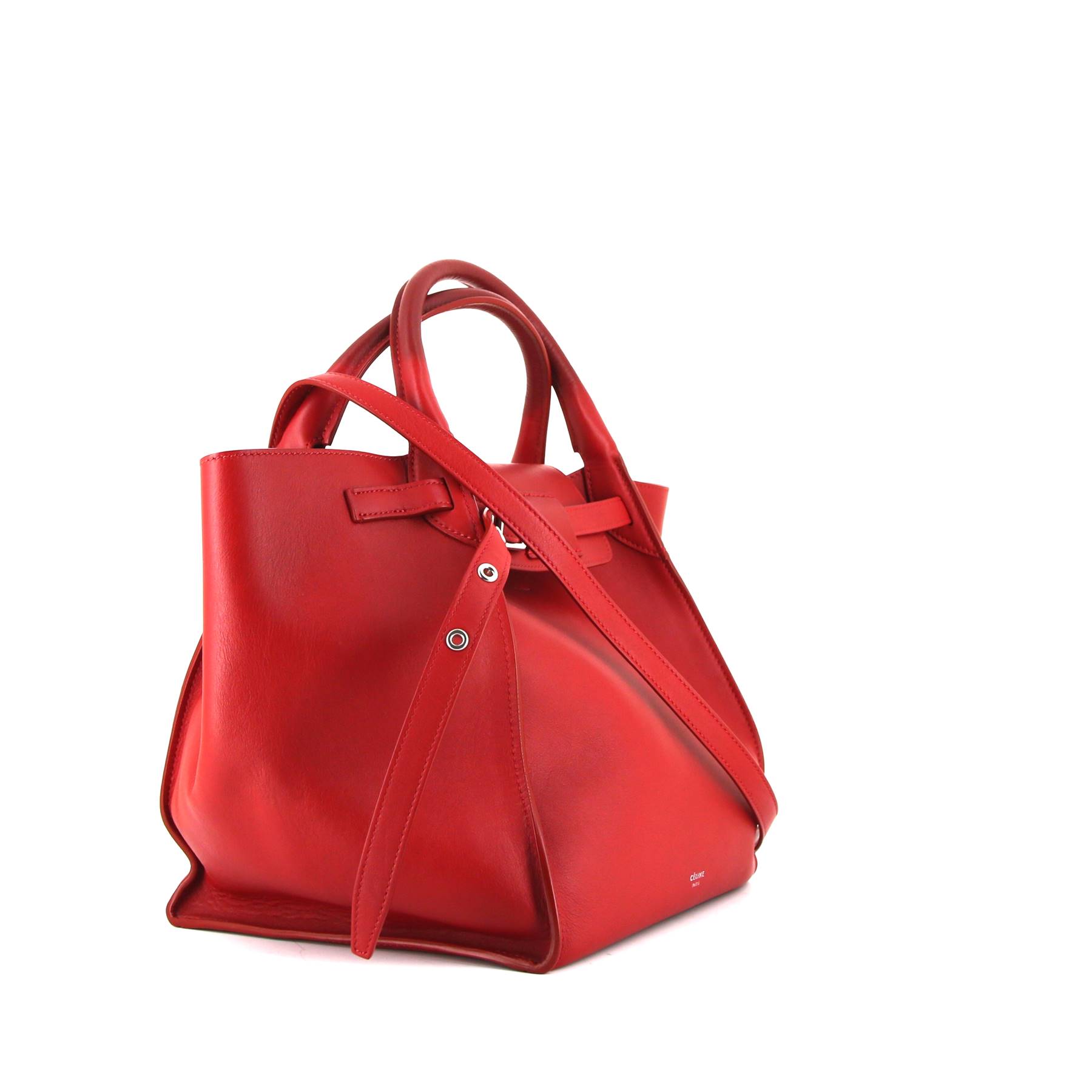 Sac cabas Celine Big Bag en cuir rouge