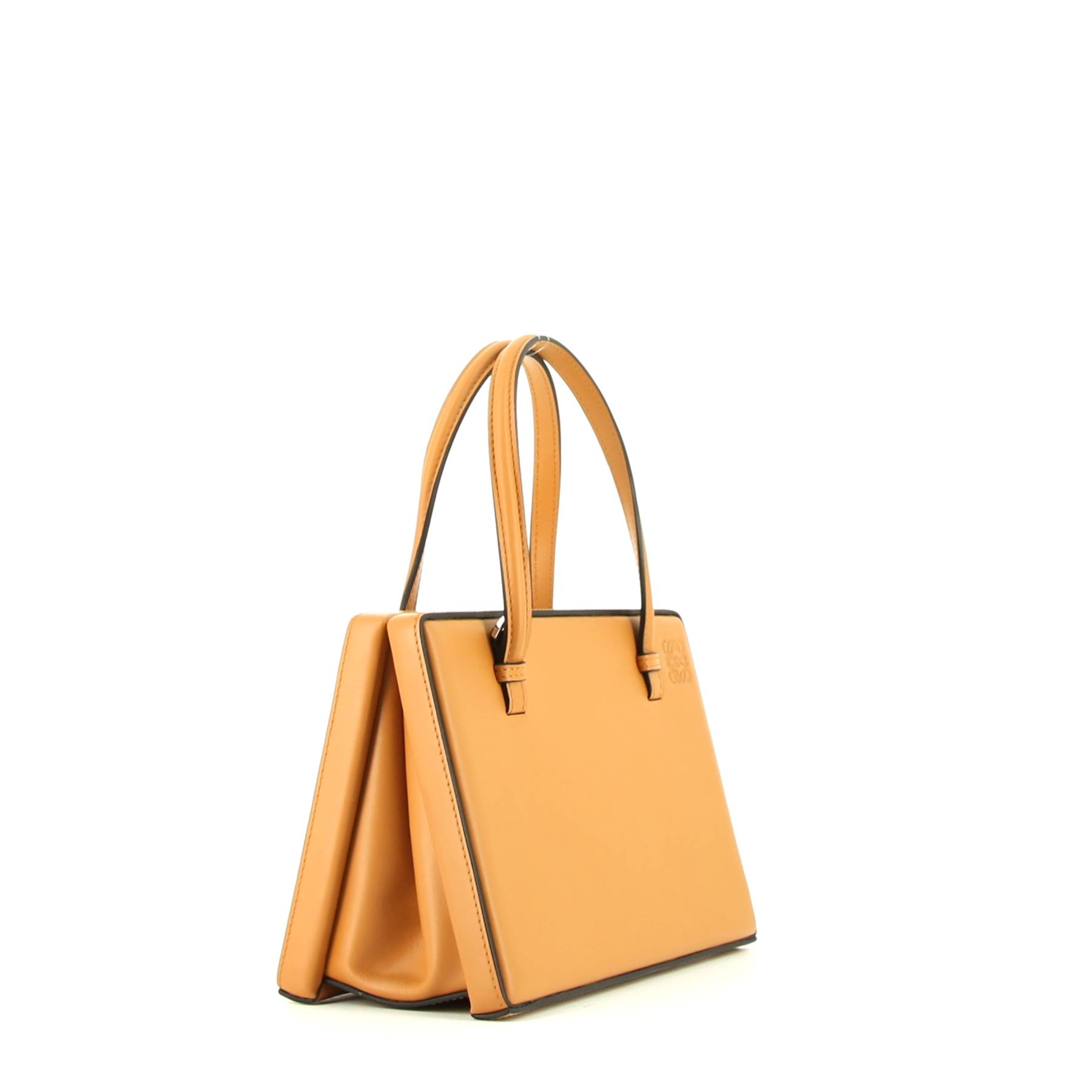 Bolso de mano Loewe Postal bag en cuero color oro