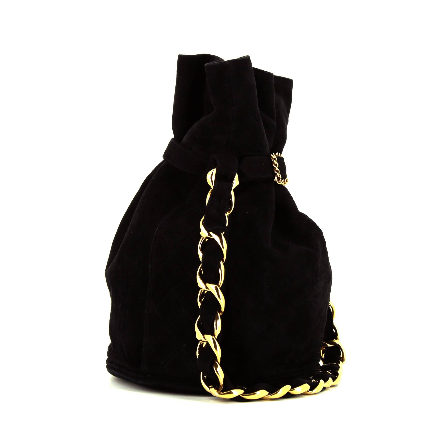Borsettina da sera Chanel Vintage in camoscio nero