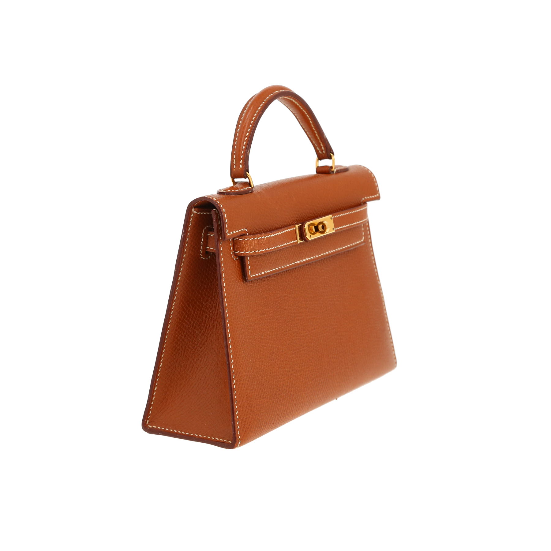 Hermès Kelly 15 cm handbag in gold Courchevel leather