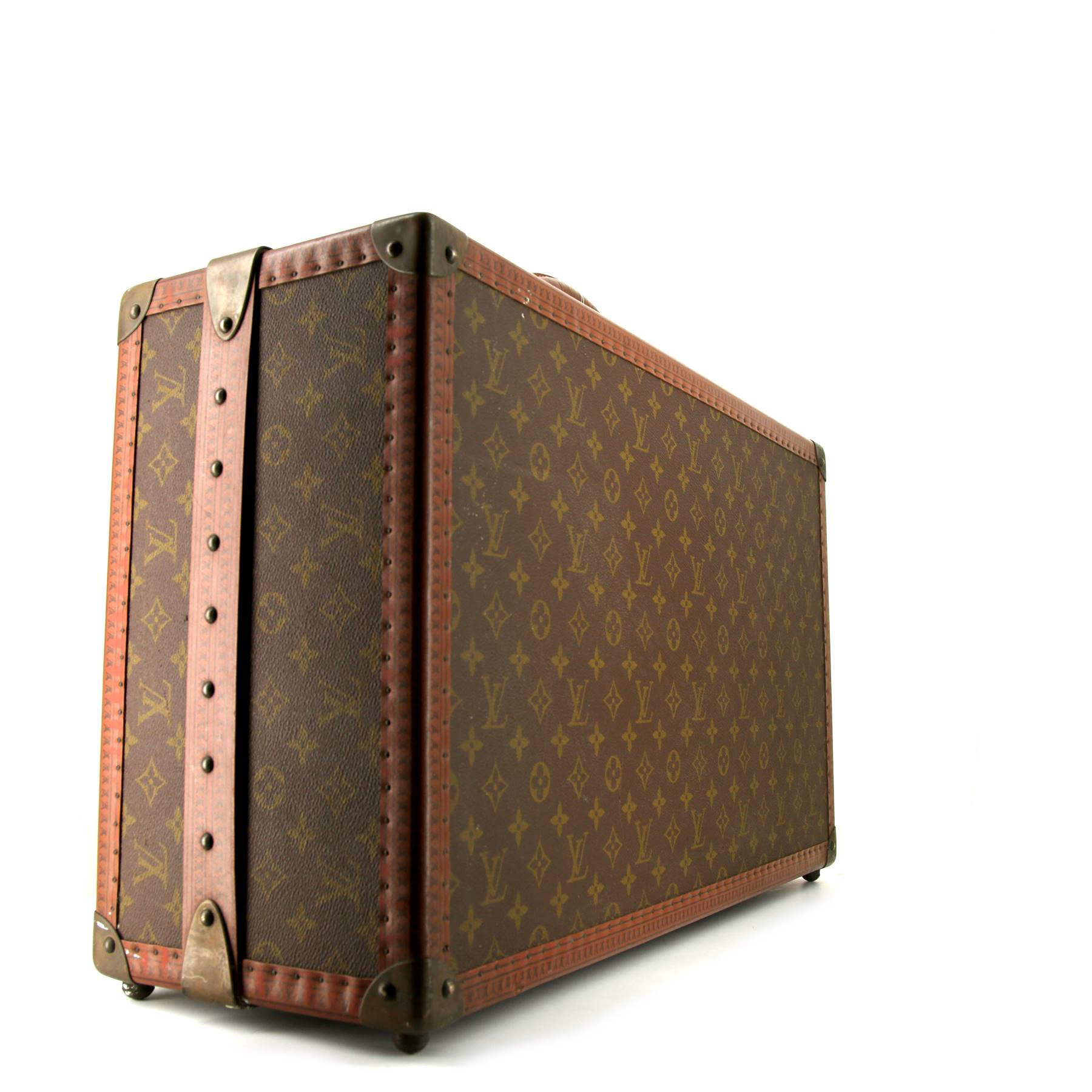 Louis Vuitton trunk in brown monogram canvas and lozine (vulcanised fibre)