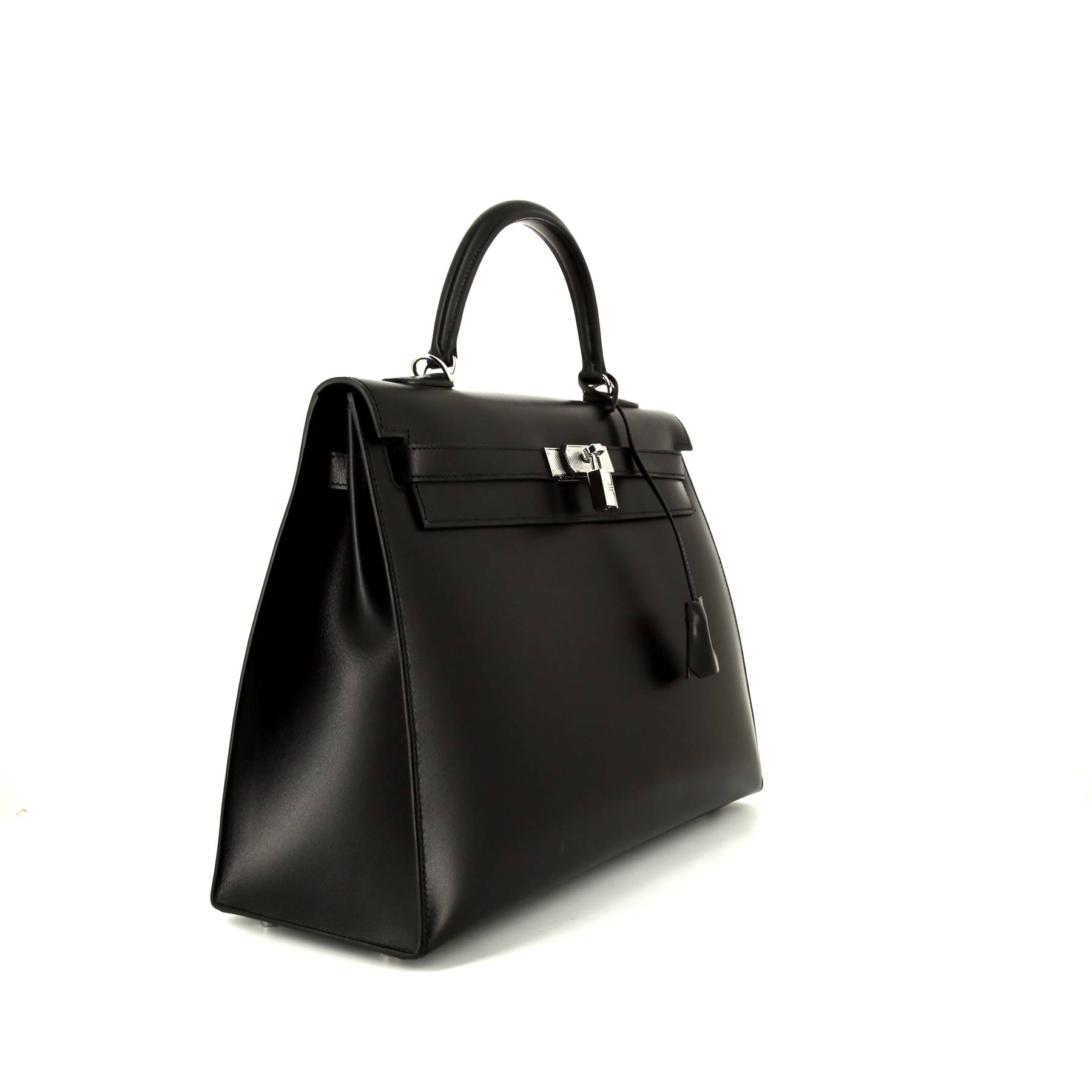 Hermes Kelly 35 cm handbag in black box leather