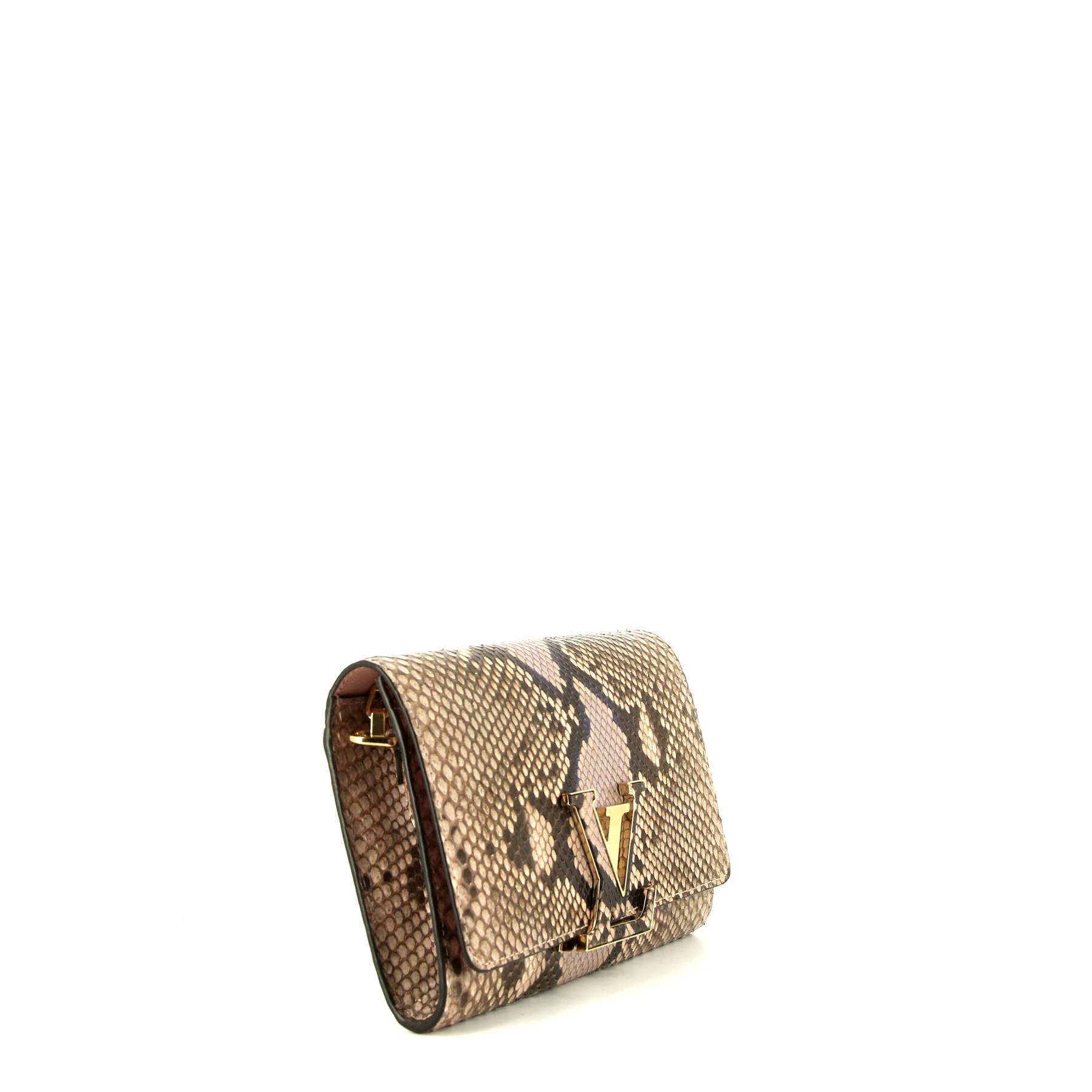 Louis Vuitton  Louise pouch  in beige and pink python