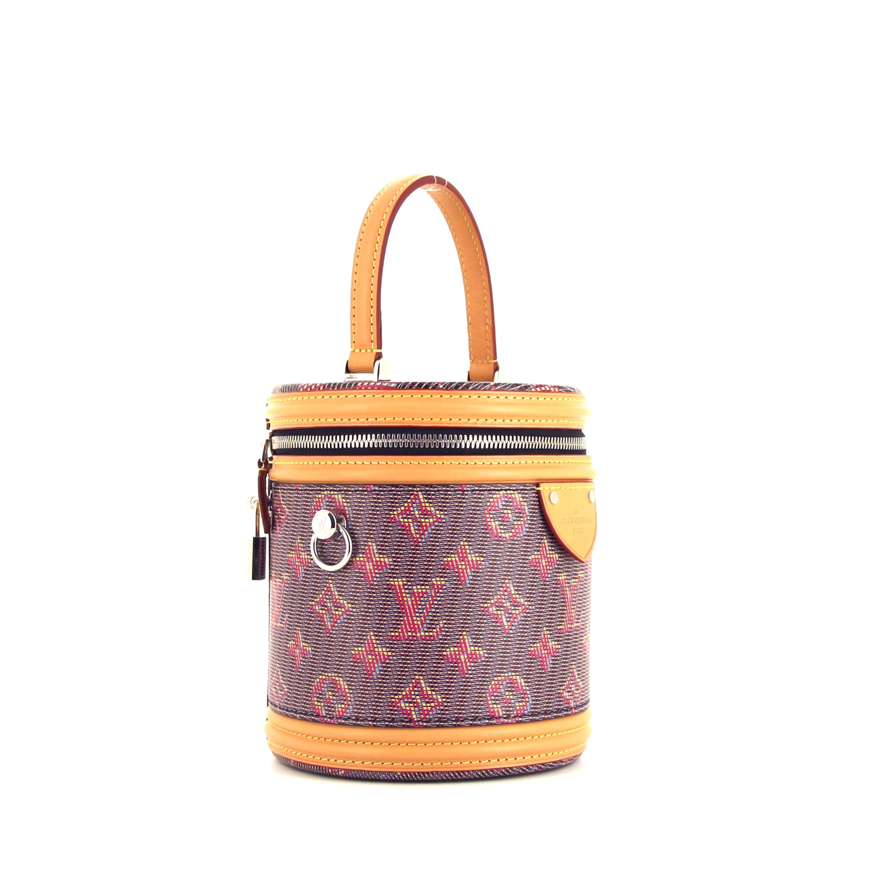 Sac bandoulière Louis Vuitton Cannes en toile monogram pop rose et cuir naturel