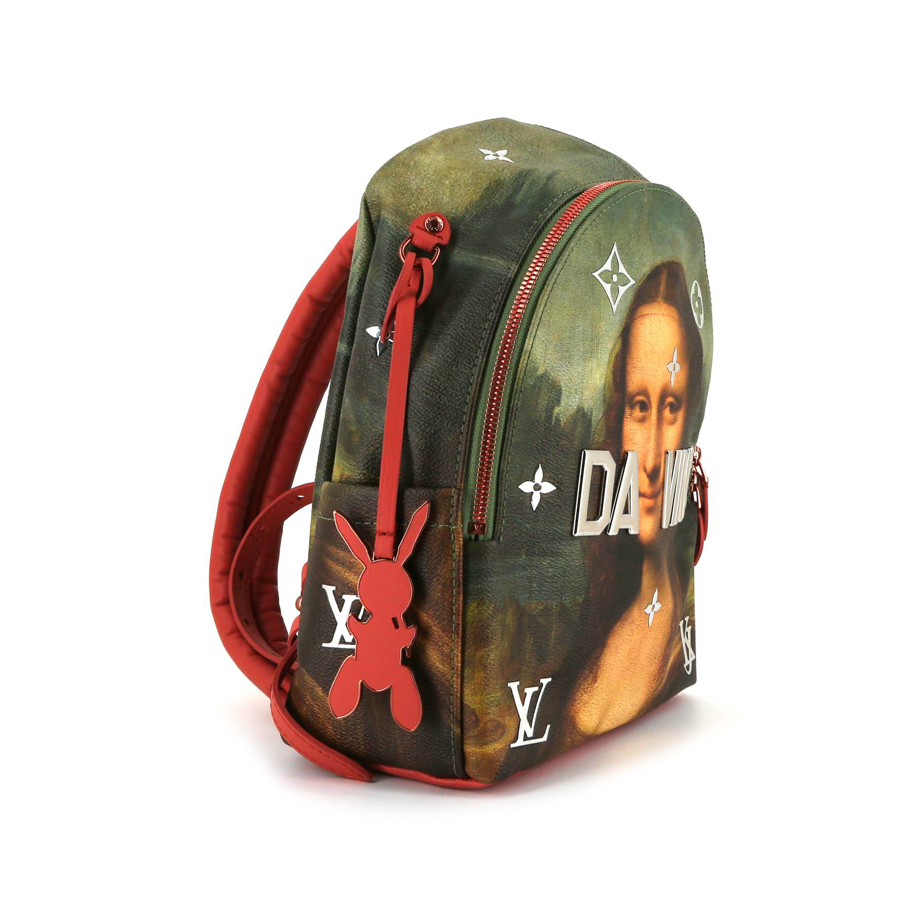 Louis Vuitton Louis Vuitton Editions Limitées Jeff Koons Mona Lisa backpack in canvas and pink leather