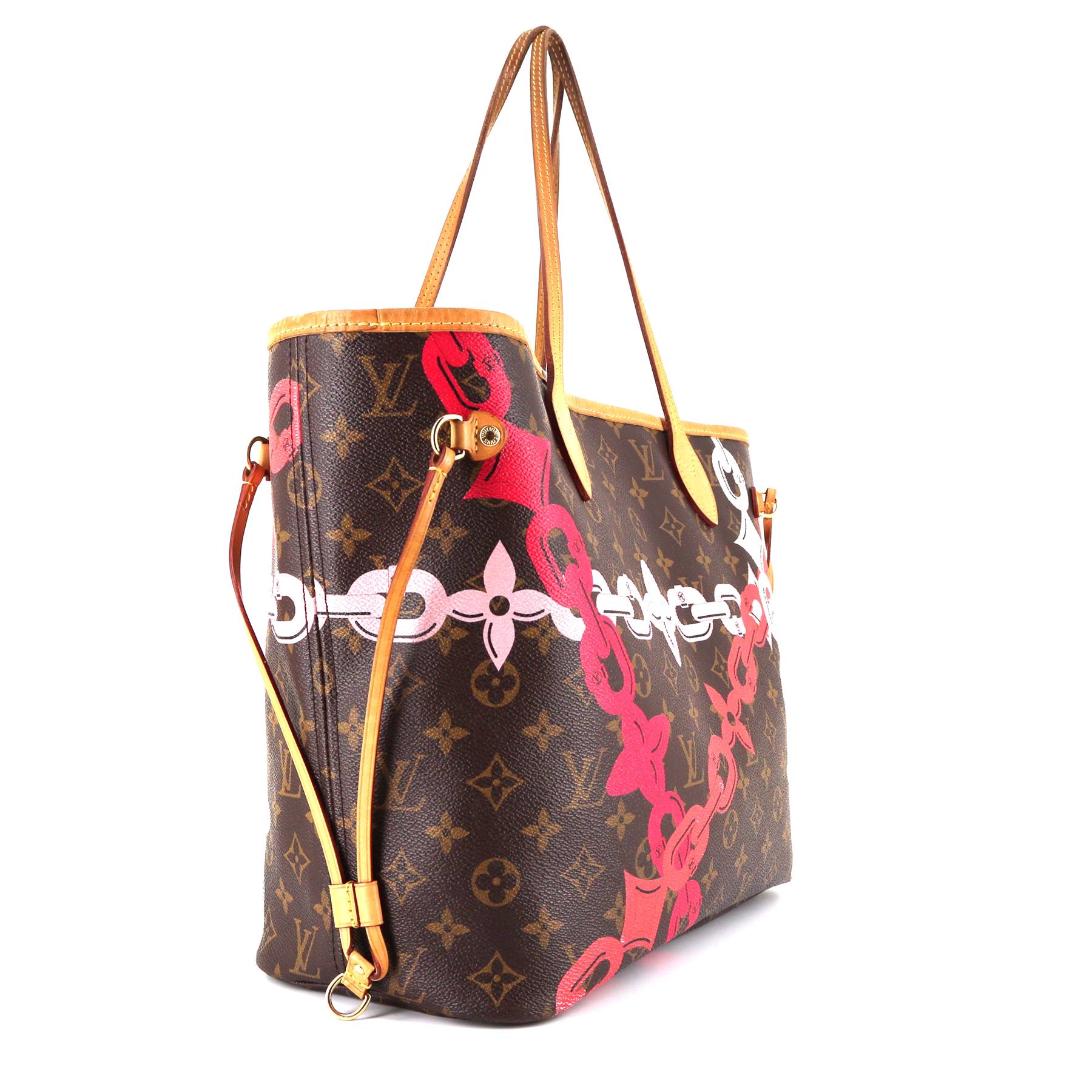 Louis Vuitton  Neverfull Editions Limitées shopping bag  monogram canvas  and natural leather