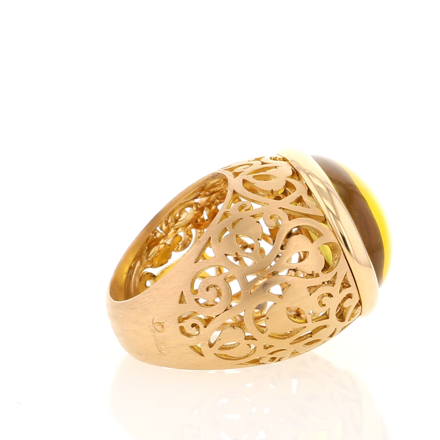 Anello Pomellato Arabesques in oro rosa e ambra