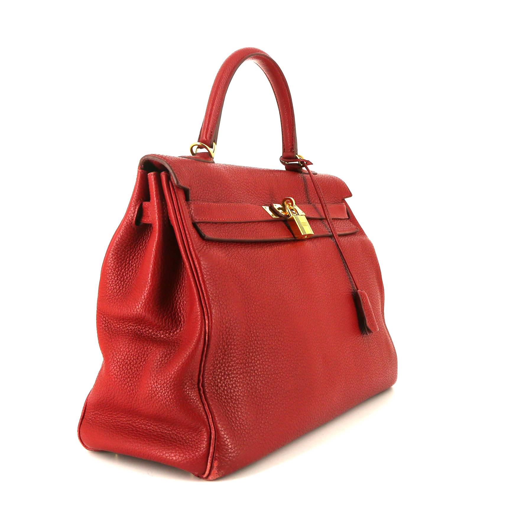Hermes Kelly 35 cm handbag in red togo leather