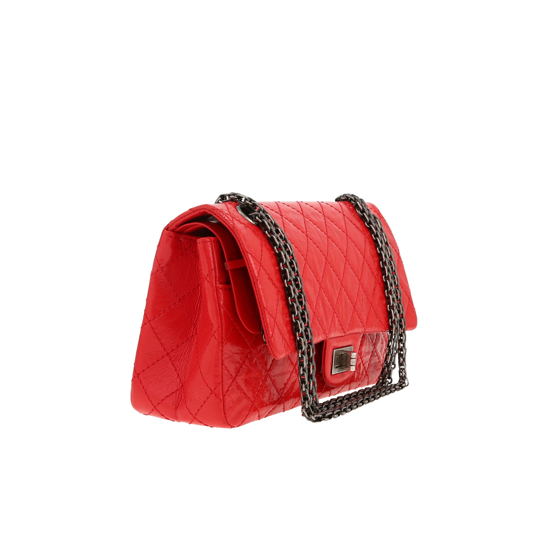 Sac bandoulière Chanel 2.55 en cuir matelassé rouge