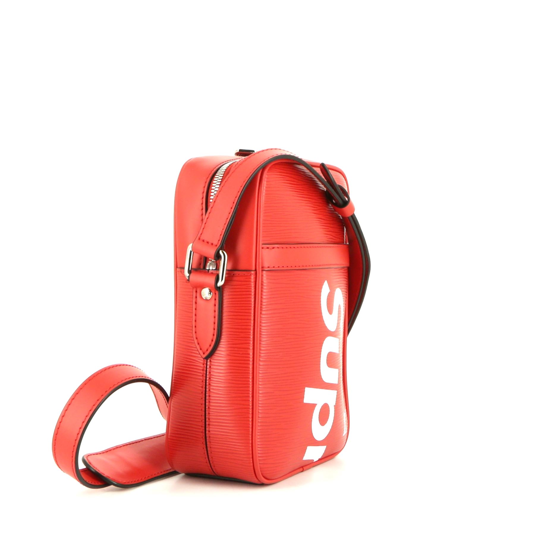 Bolso bandolera Louis Vuitton  Danube x Supreme en cuero Epi rojo y blanco