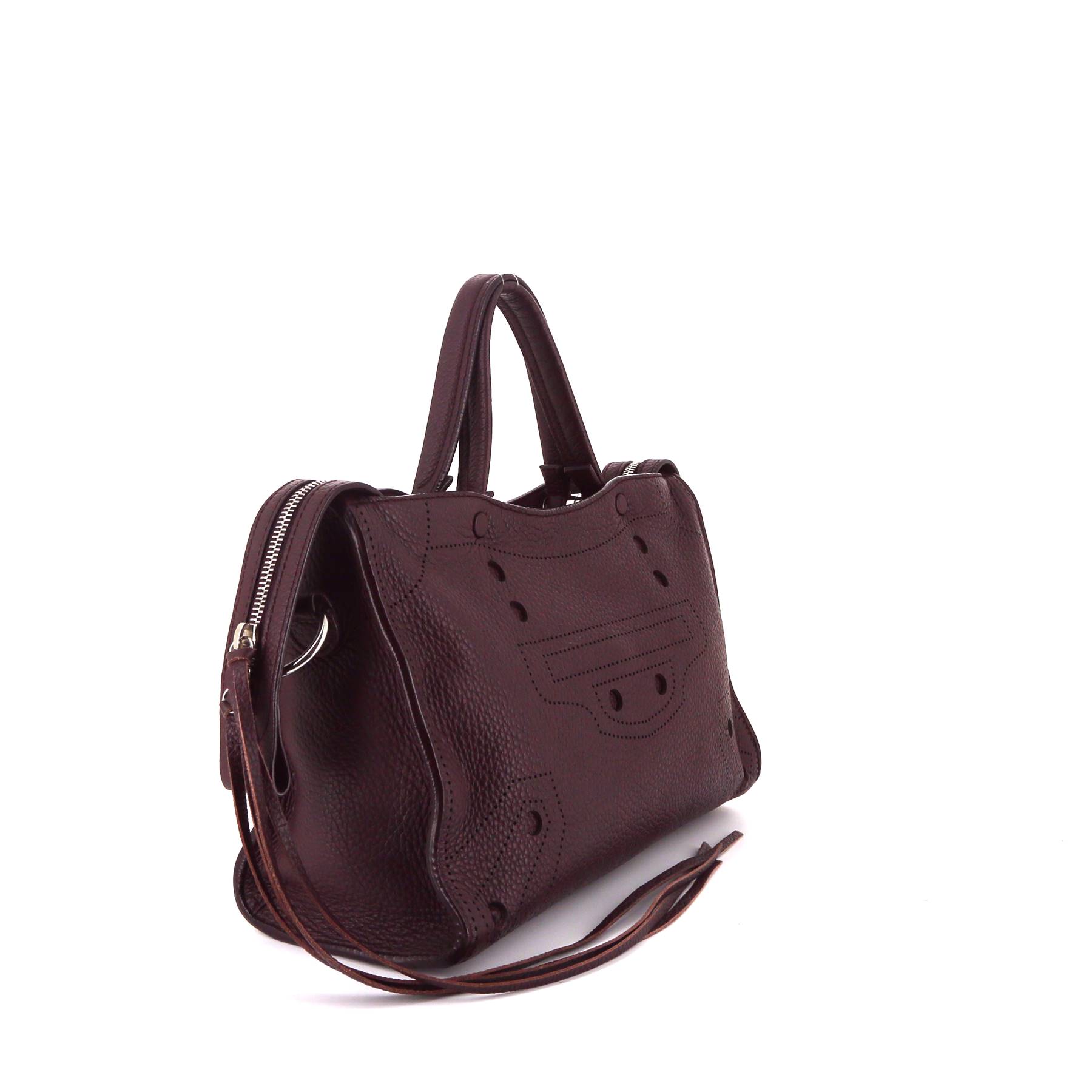 Balenciaga Blackout city handbag in burgundy leather