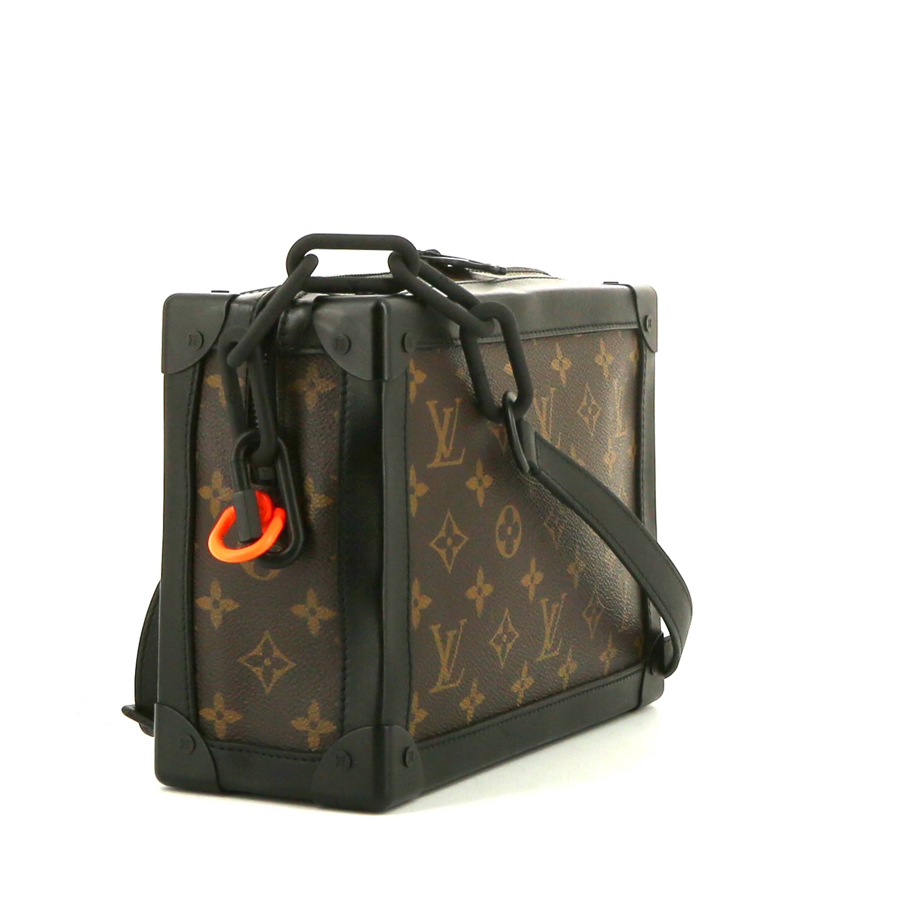 Louis Vuitton Soft Trunk shoulder bag in brown monogram canvas and black leather